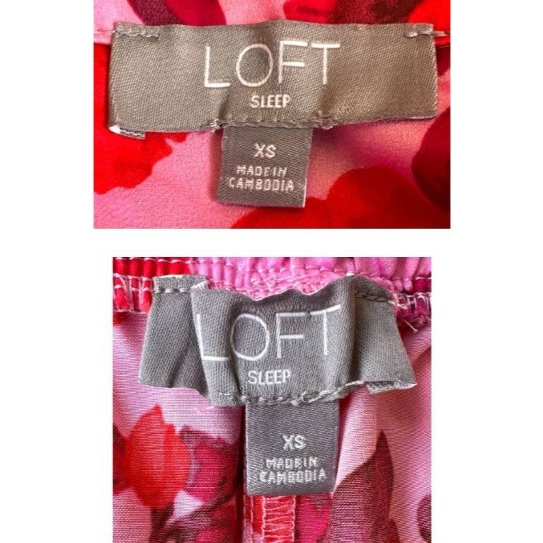 Loft Loft Sleep Pajama Set XS Extra Small Pink Red Floral Relax Size XS / US 0-2 / IT 36-38 - 12 Thumbnail
