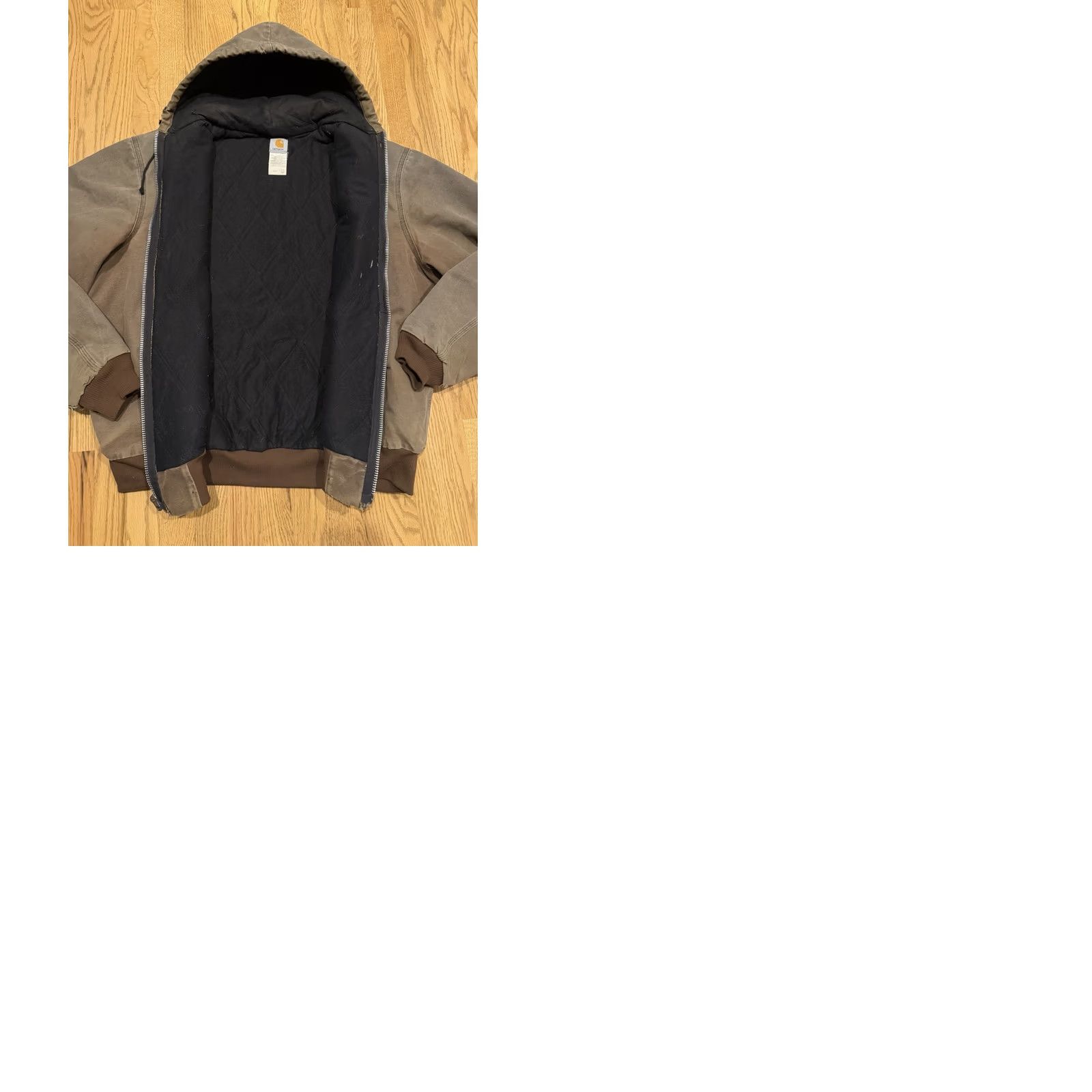 Carhartt VINTAGE Carhartt J68 Jacket Mens 2XLT Quilted Lined Distressed Workwear Bomber Jacket Brown, 90s USA Carhartt J68, Big & Tall Mens Jacket Size US XXL / EU 58 / 5 - 9 Thumbnail