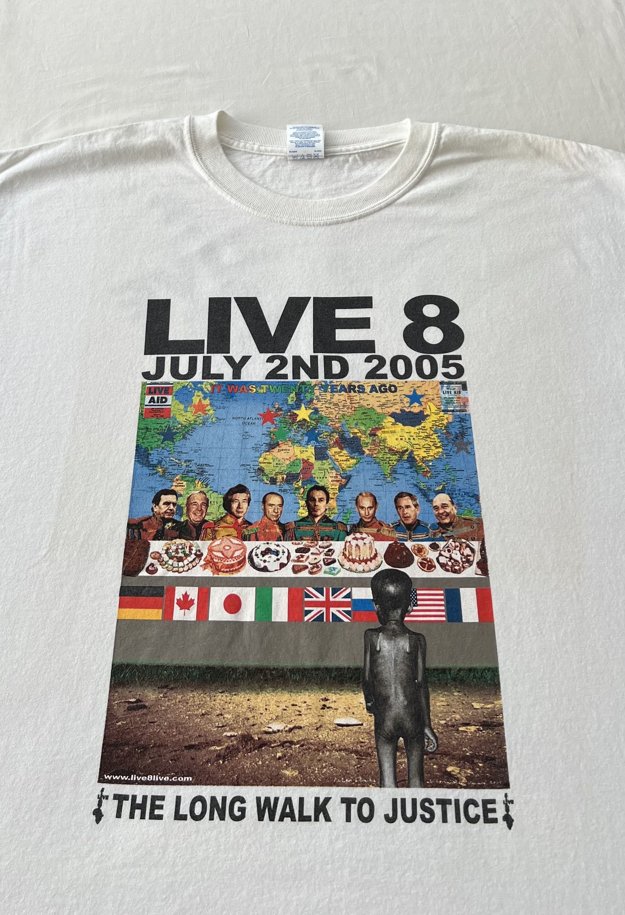 Band Tees Vintage 2005 Live 8 Festival The Long Walk To Justice Tshirt Size US XL / EU 56 / 4 - 3 Thumbnail