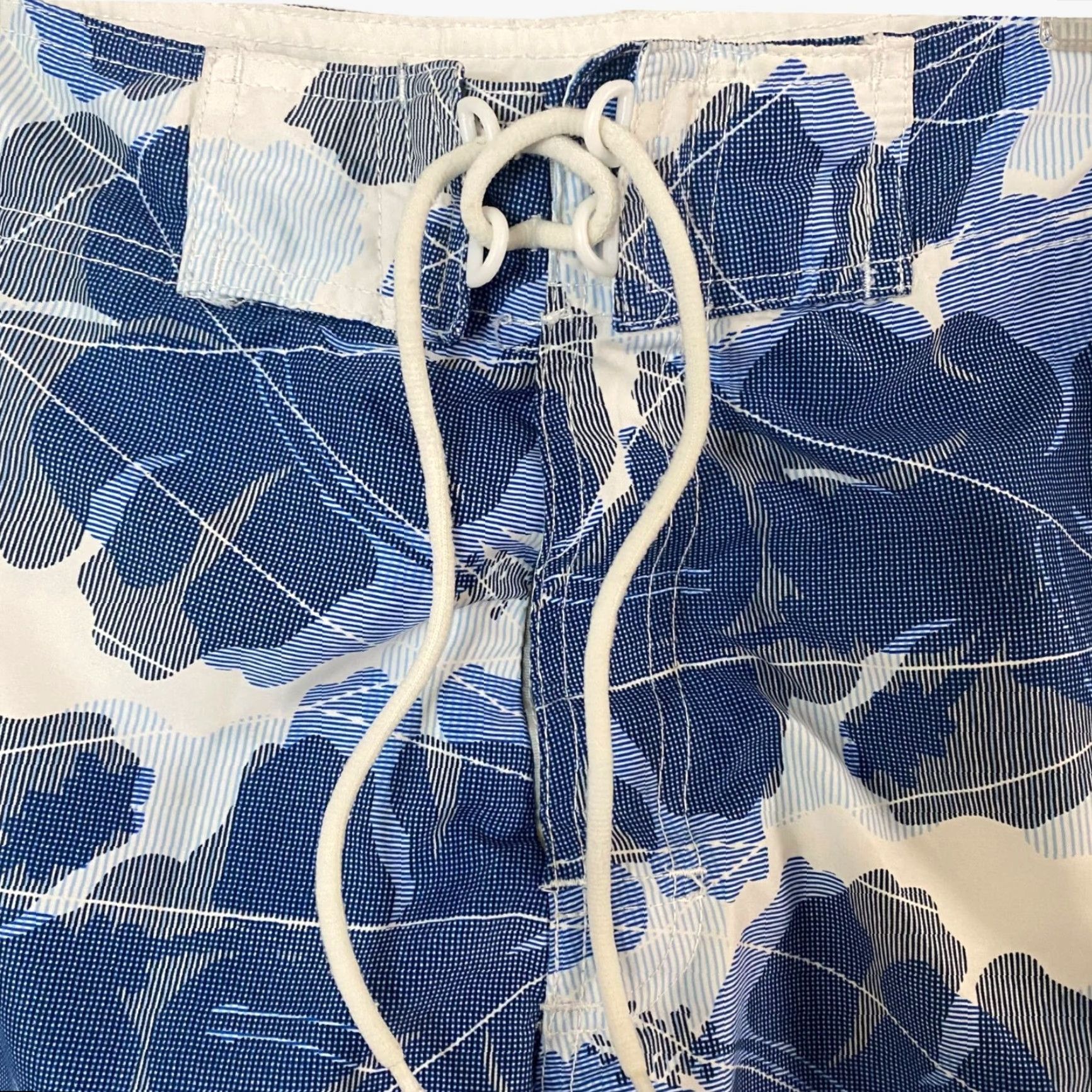 Anchor Blue VINTAGE Anchor Blue Board Shorts Mens 36 White Blue Surf Swim Tropical Print Pockets 100% Polyester Beach Size US 36 / EU 52 - 5 Thumbnail