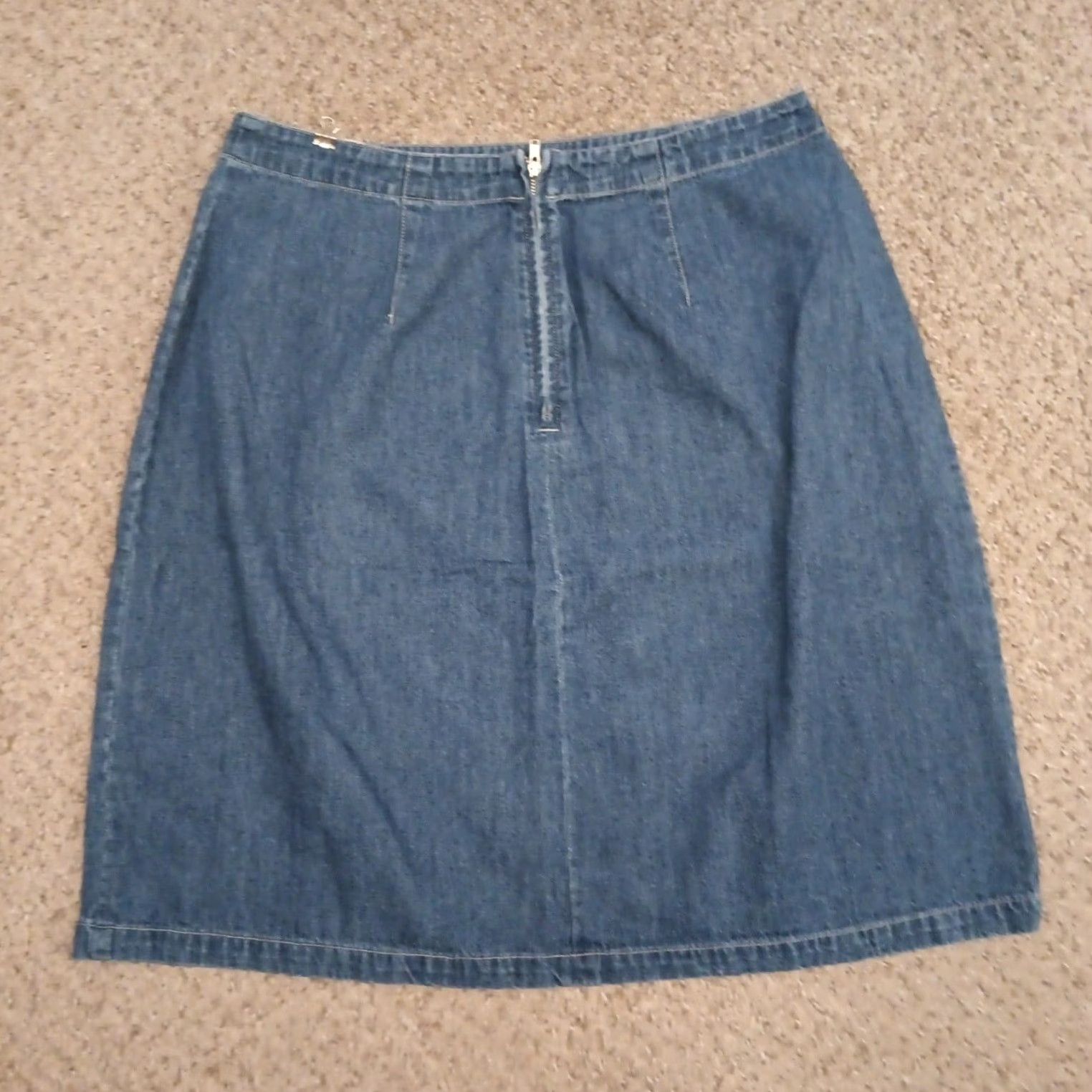 Vintage Marsh Landing Skirt A-Line Short Blue Denim Cotton Button Accent Size 12 Women Regular Vintage No Size 34" / US 12 / IT 48 - 6 Thumbnail