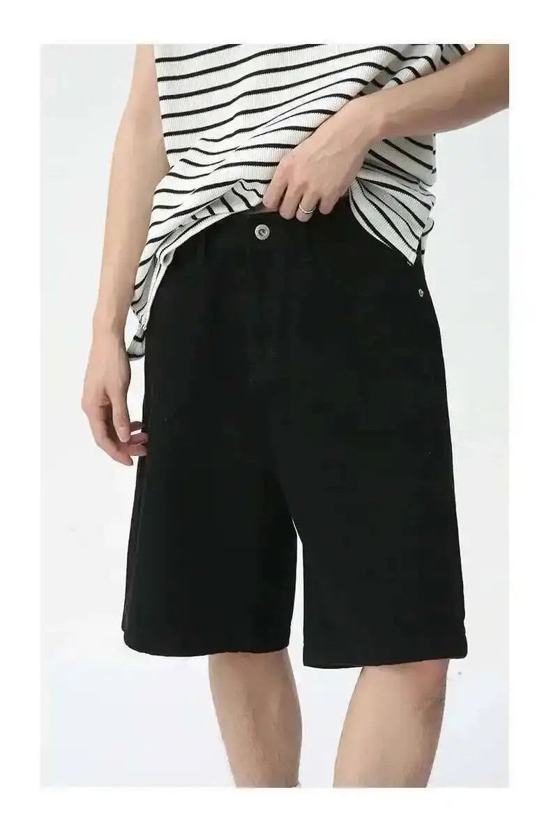 Japanese Brand Black Wide Leg Baggy Shorts Size US 30 / EU 46 - 1 Thumbnail