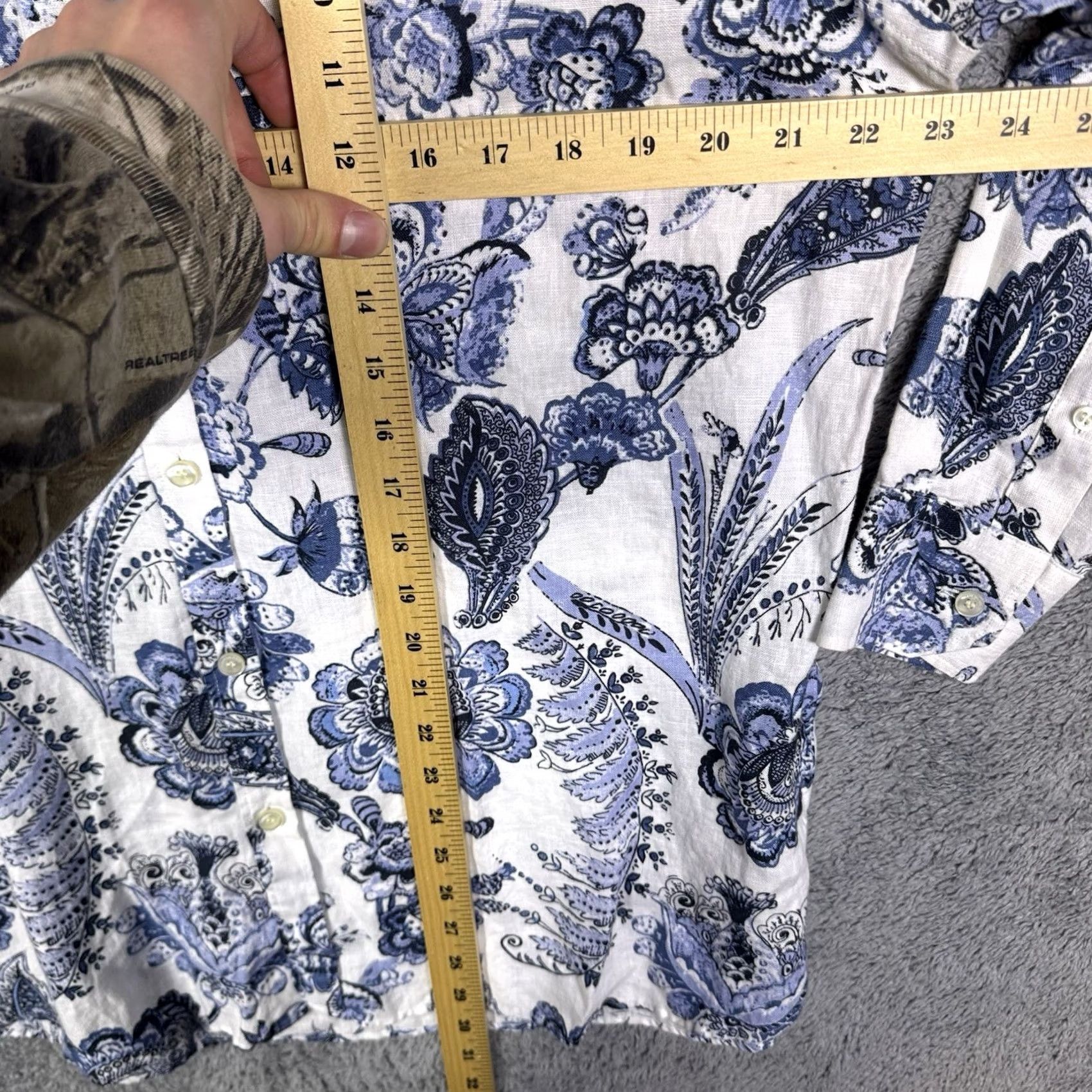 Murano Murano Baird McNutt Linen Shirt Mens L Paisley Floral Button-Up Size US L / EU 52-54 / 3 - 7 Thumbnail