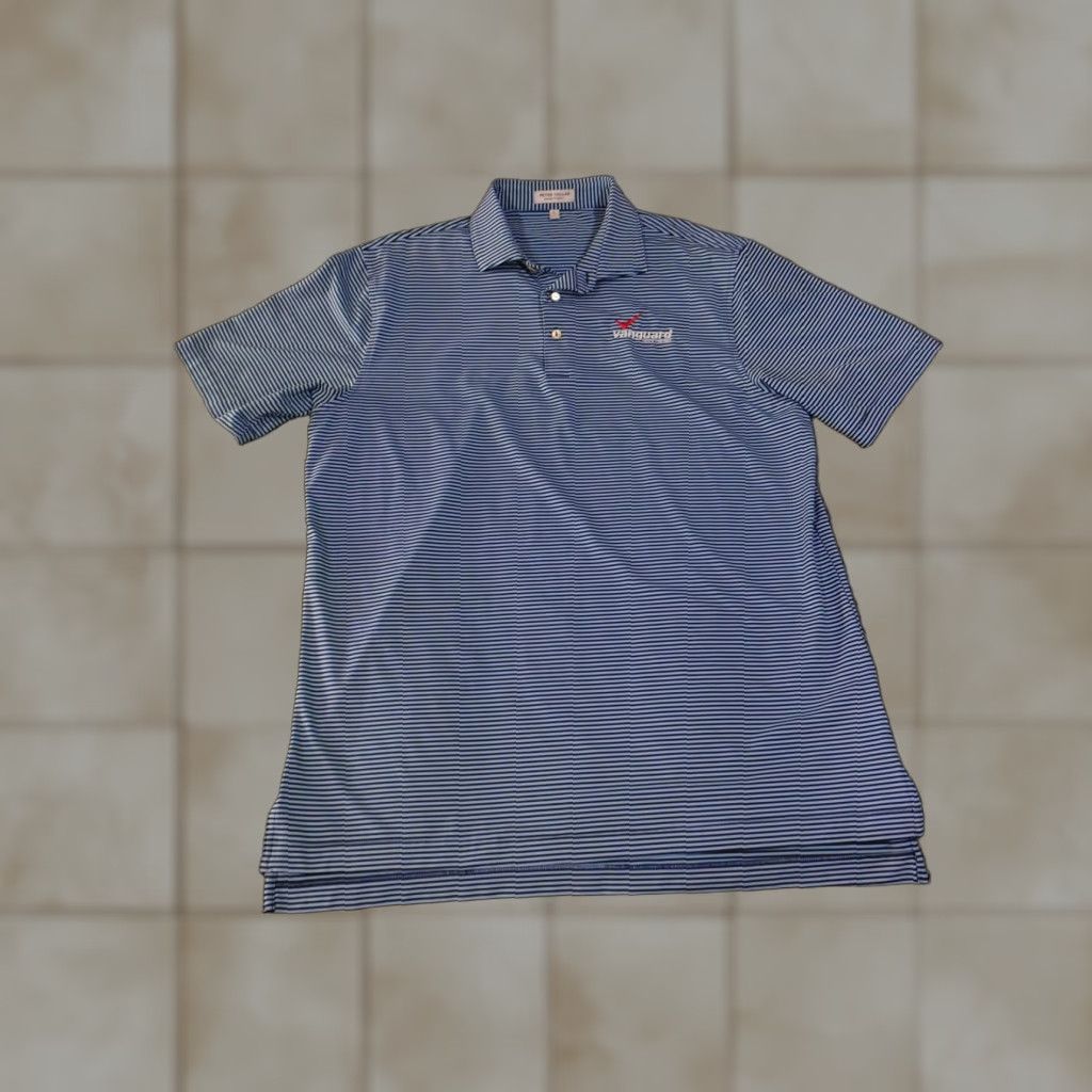 Peter Millar Peter Millar Shirt Mens L Blue Stripe Summer Comfort Vanguard Golf Polo Size US L / EU 52-54 / 3 - 1 Thumbnail