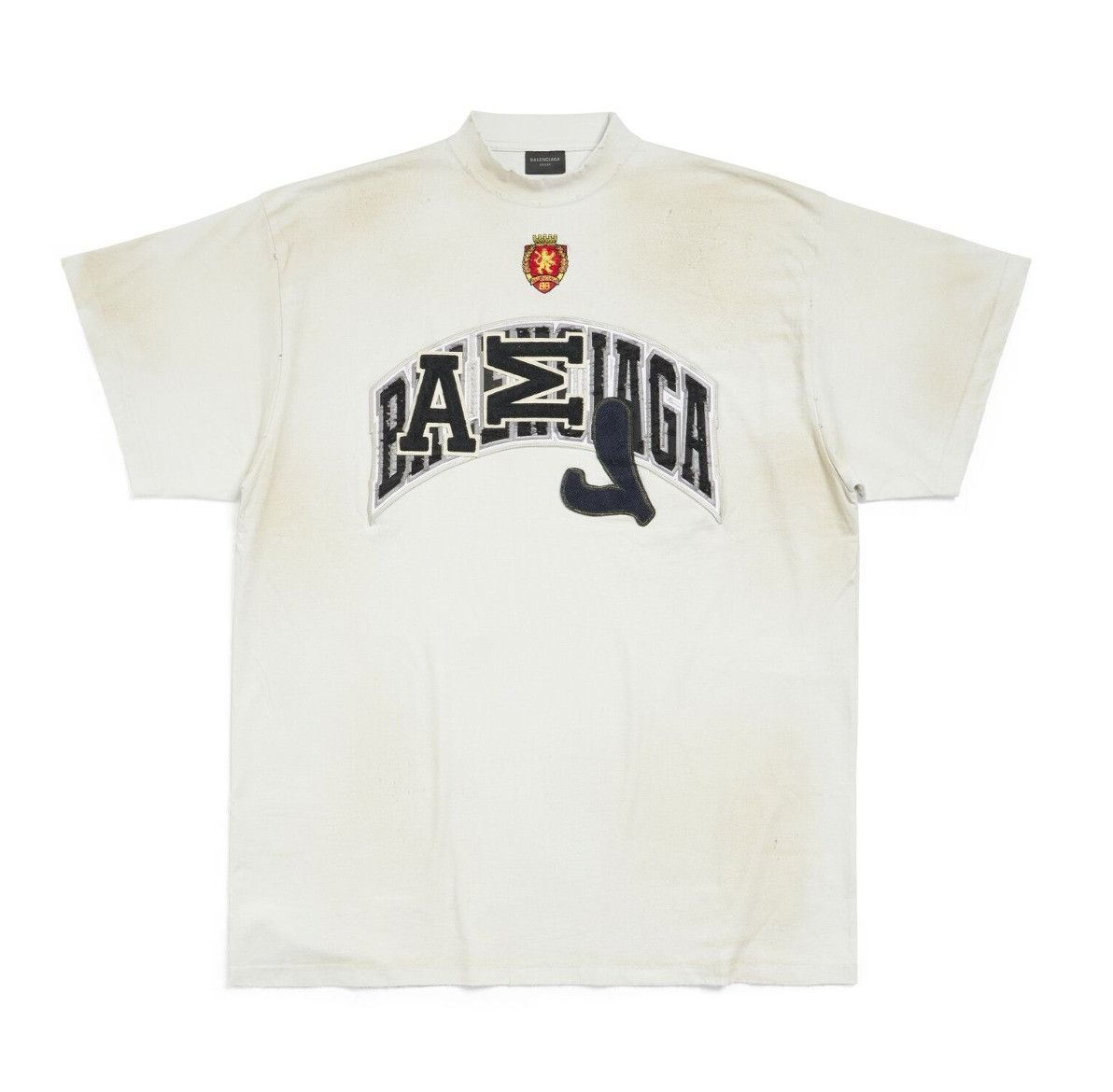 Balenciaga o1srvl11e0624 Skater Oversized T-Shirt in White/Black Size US M / EU 48-50 / 2 - 1 Thumbnail