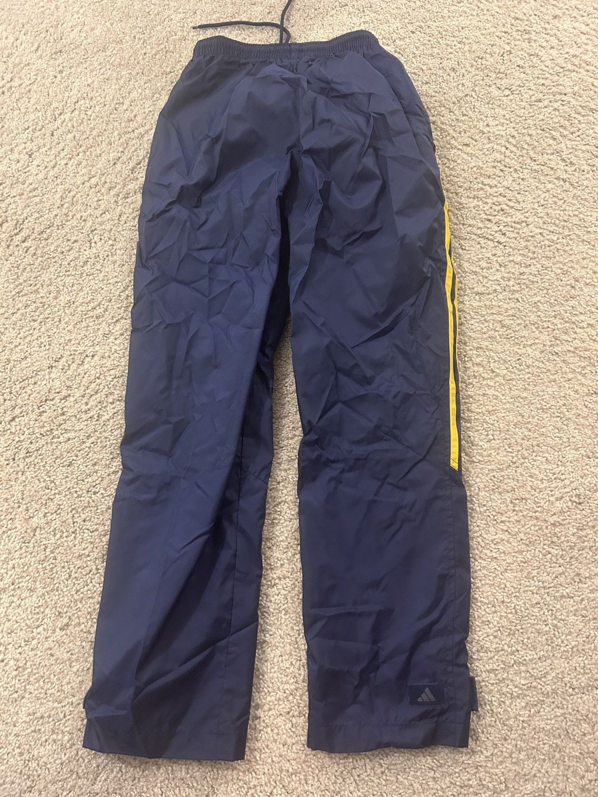 Adidas × Vintage Adidas striped y2k track pant navy and gold youth XL Size US 30 / EU 46 - 9 Thumbnail