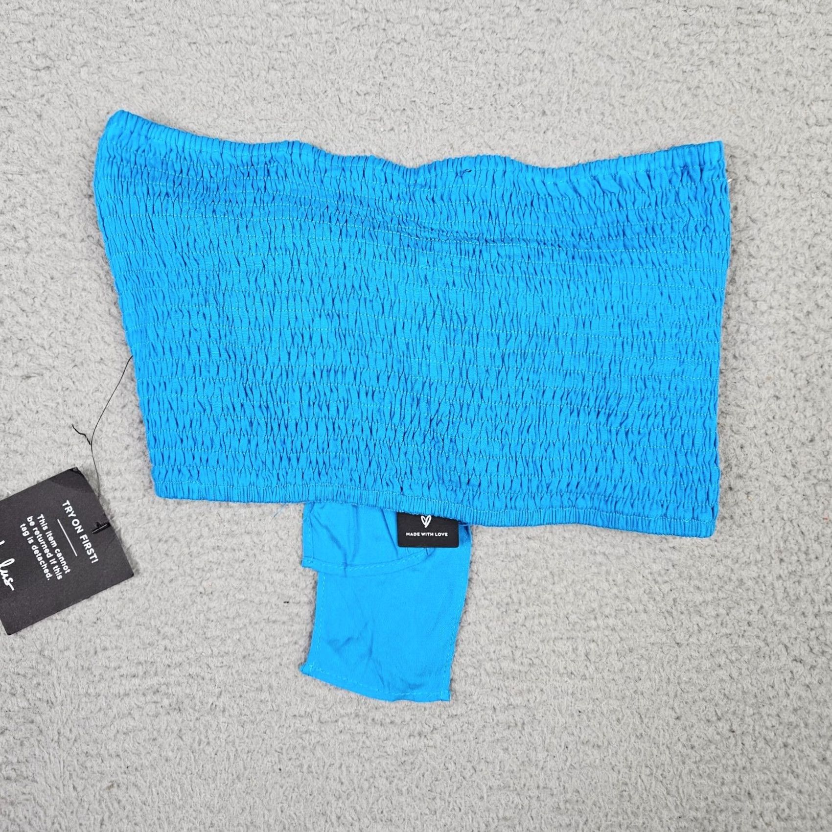 Lulus Lulu's Seaside to Shore Turquoise blue Women's Cropped Top M NEW Cropped top Shirt Crew? Size M / US 6-8 / IT 42-44 - 2 Thumbnail