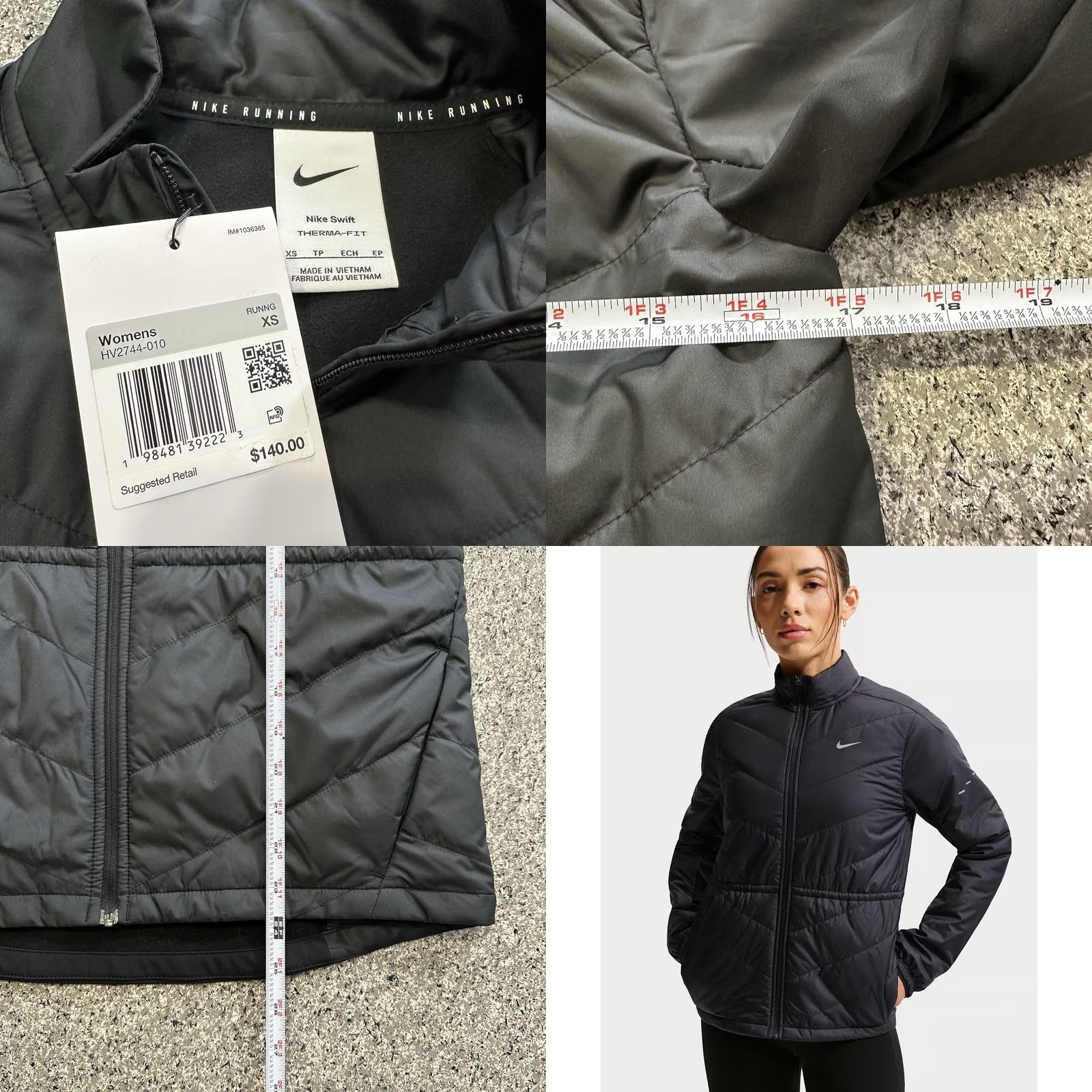 Nike Nike Swift Therma-FIT Running Jacket Womens XS Black Reflective HV2744 010 Size XS / US 0-2 / IT 36-38 - 8 Thumbnail