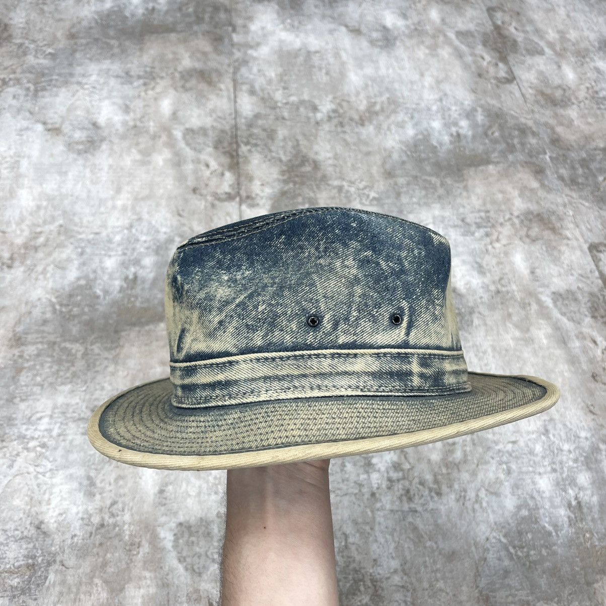 Maison Margiela × Vintage MARGIELA STYLE VINTAGE WASHED SAND DENIM COWBOY HAT WESTERN Size ONE SIZE - 5 Thumbnail