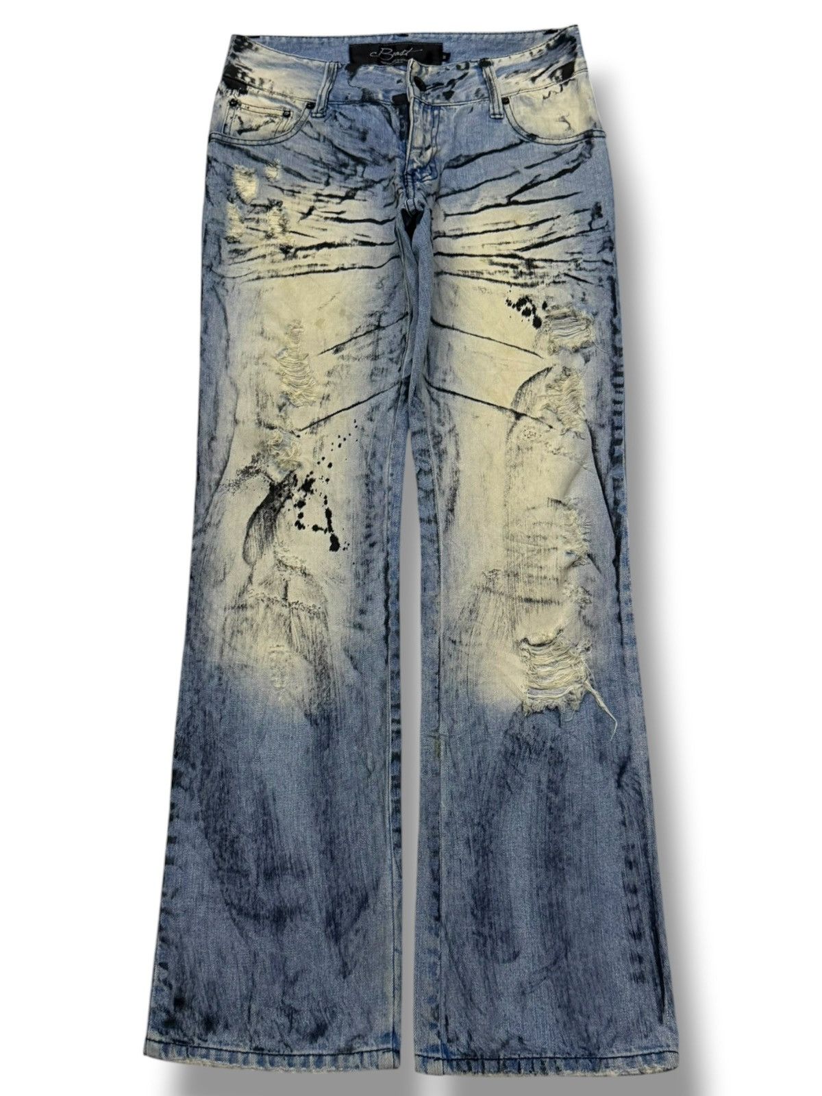 Japanese Brand Vintage Y2K Beast Japanese Distressed Denim Jeans | W31 Size US 31 - 2 Thumbnail