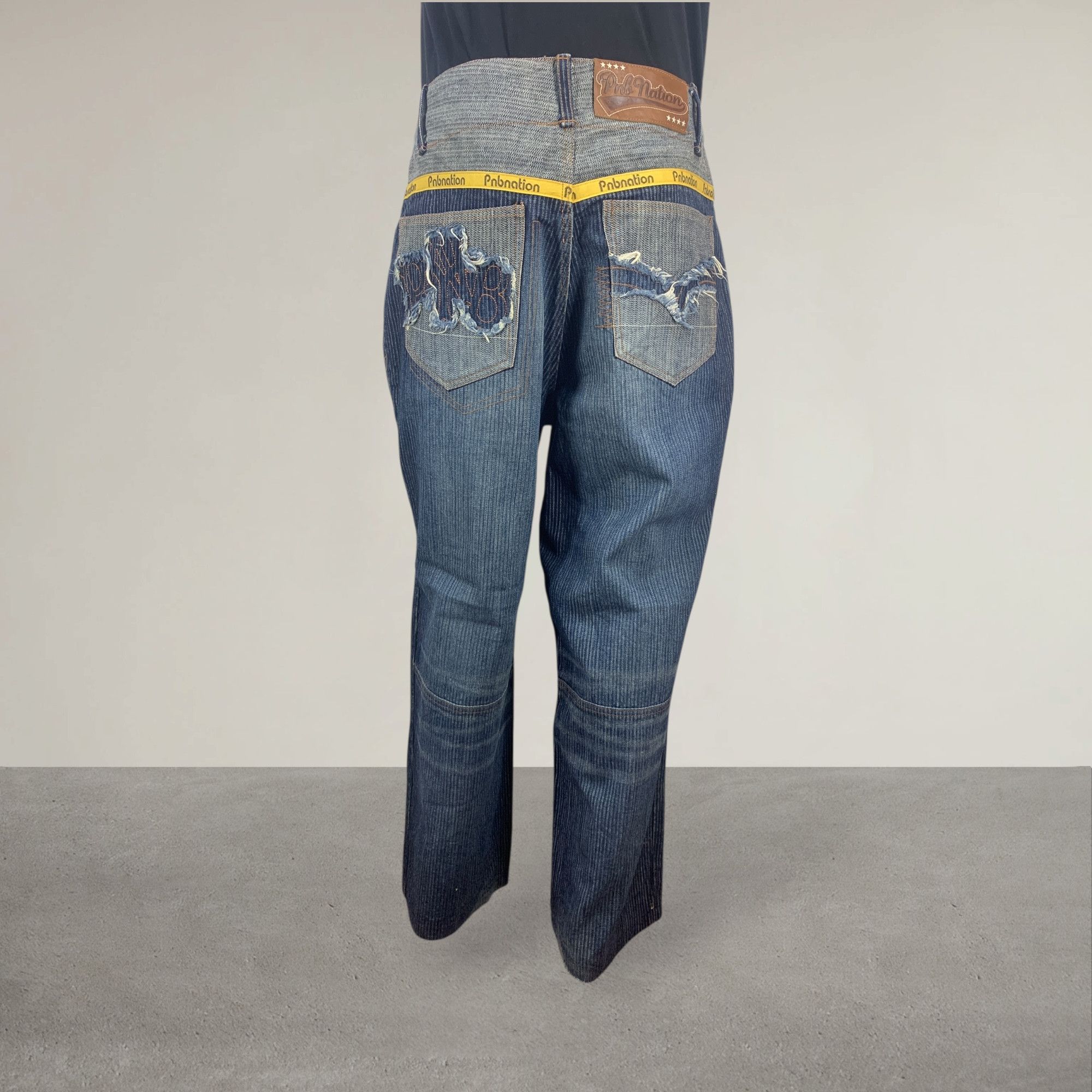 Japanese Brand PNB Nation Pants Hip Hop Baggy Skateboards Jeans Size US 34 / EU 50 - 3 Thumbnail