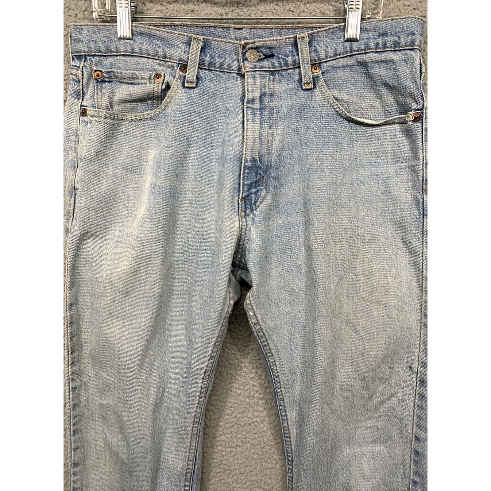 Levi's Levi's 505 Jeans Men 34x30 Straight 5-Pocket Rivets LOGO Red Tab Light Blue Cotton & Elastane Regular Denim Vintage No Size US 34 / EU 50 - 2 Thumbnail
