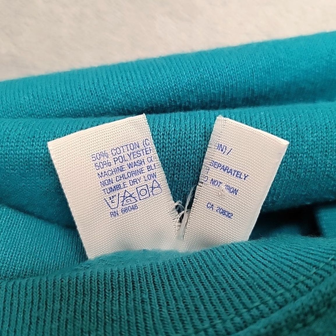Tultex VINTAGE Tultex Sweatshirt Mens M Teal Long Sleeve Crewneck Pullover Blank 80s 90s Mens Size US M / EU 48-50 / 2 - 5 Thumbnail