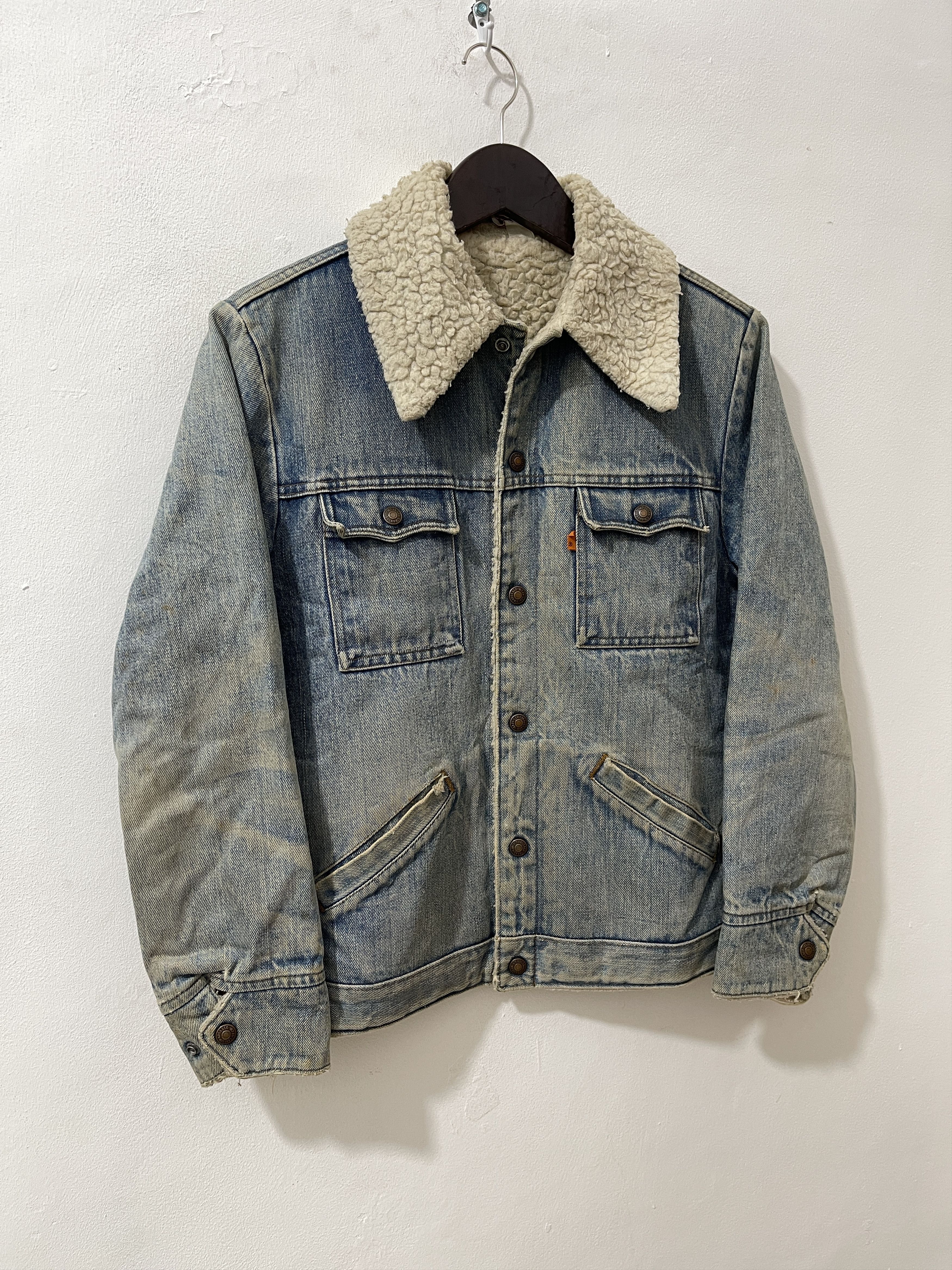 Levi's Vintage Clothing Thrashed 70s Levis Denim Rust Saddleman Jacket Size US S / EU 44-46 / 1 - 3 Thumbnail