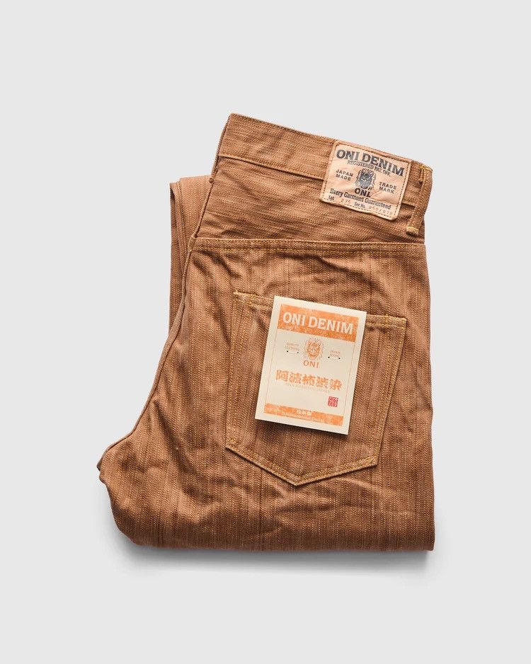 Oni ONI DENIM 275-AWA AWA-KAKISHIBU KINARI 20oz Selvedge Denim Size US 38 / EU 54 - 10 Thumbnail