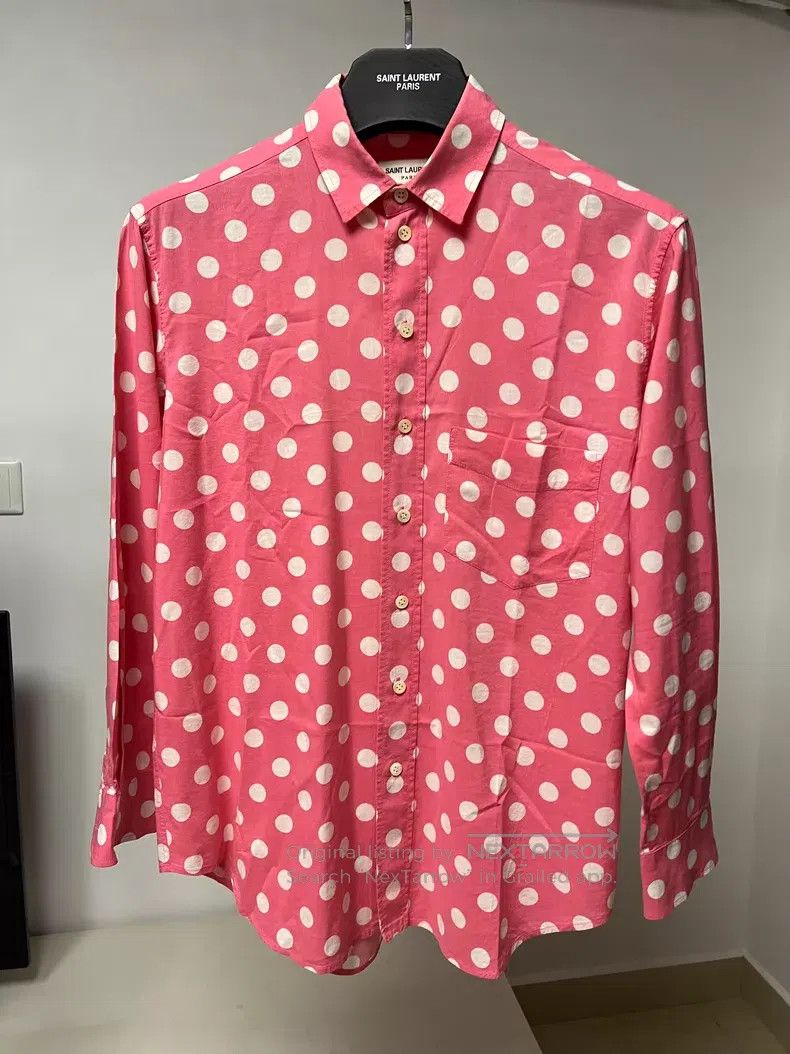 Saint Laurent Paris Saint Laurent Paris Pink Polka Dot Shirt i Size XS / US 0-2 / IT 36-38 - 1 Thumbnail