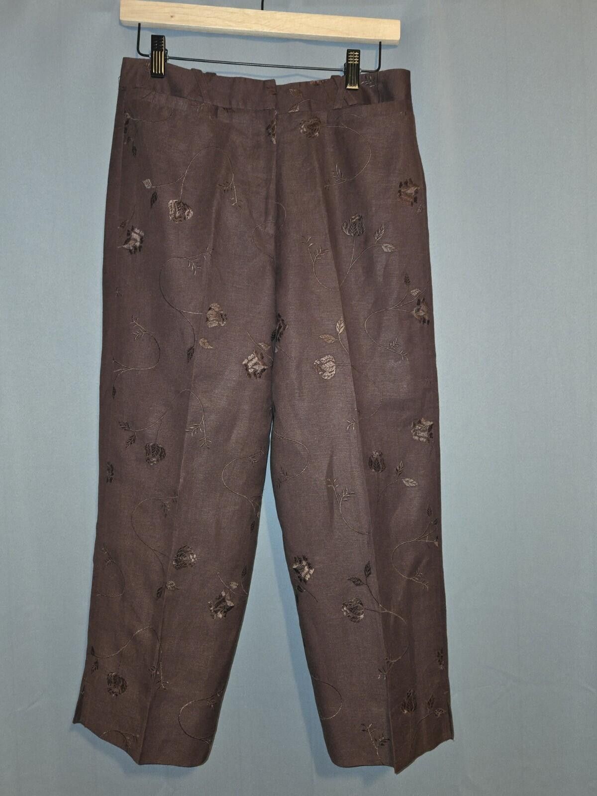 Other Briggs New York Women’s Cropped Pants Brown Capri Pants 8 Size 30" / US 8 / IT 44 - 1 Thumbnail