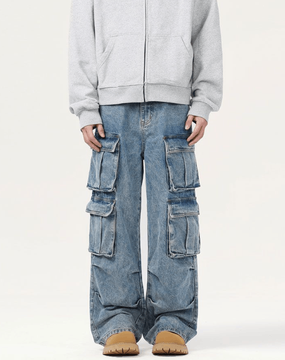 Japanese Brand × Jean American retro multi-pocket loose cargo baggy jeans Size US 32 / EU 48 - 2 Thumbnail