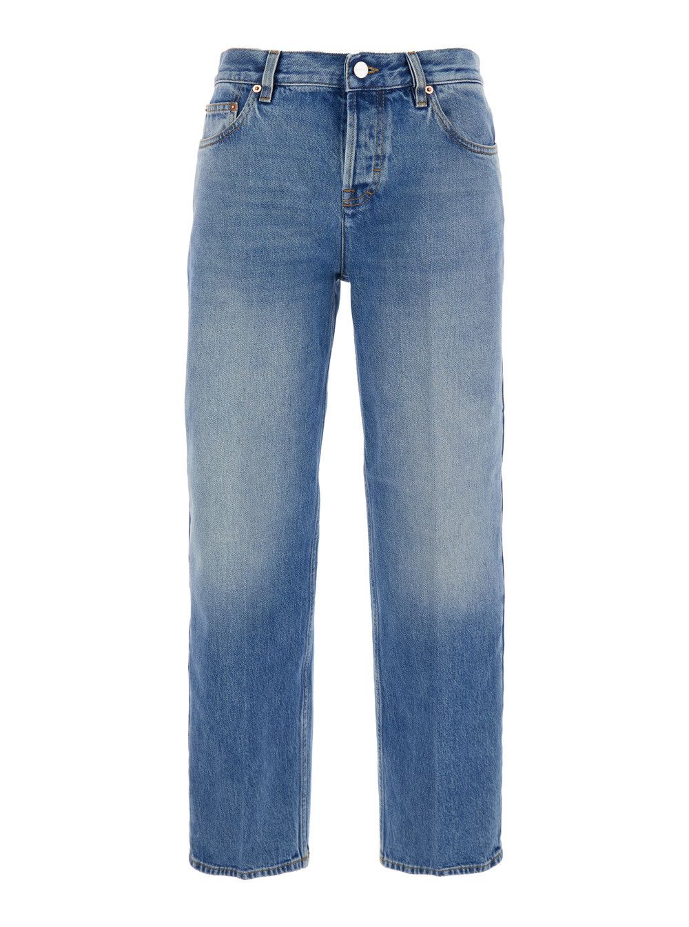 Gucci Blue Jeans with Logo Patch on the Rear and Faded Effect in Denim Woman Size 26" / US 2 / IT 38 - 1 Thumbnail