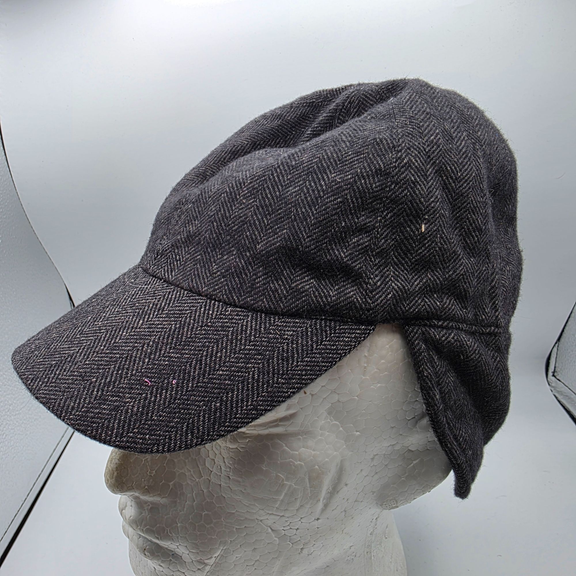 Other Amicale Pure Camel Hair Mens L/XL Gray Herringbone Cap Hat O Size ONE SIZE - 1 Thumbnail