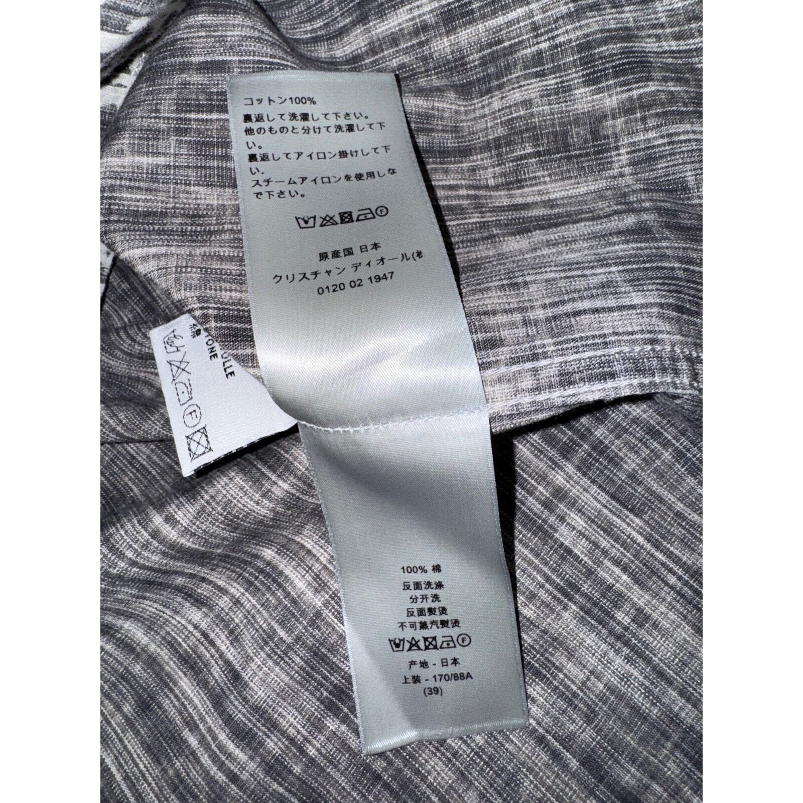 Dior Dior Black Grey Oblique Kasuri Cotton Denim Button Up Down Size US M / EU 48-50 / 2 - 17 Thumbnail