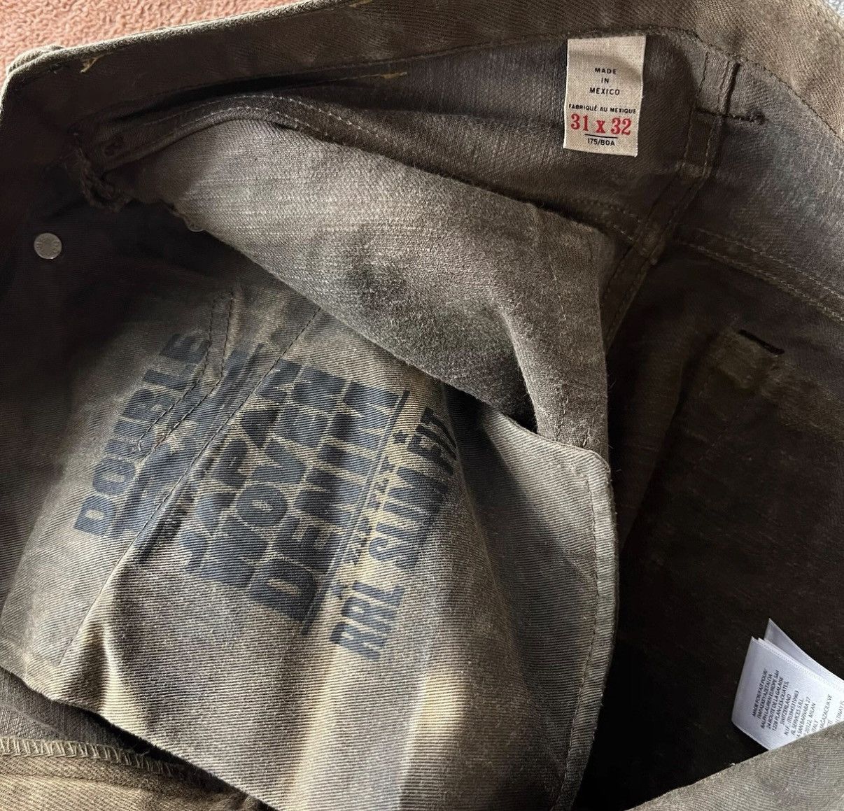 RRL Ralph Lauren Washed Brown Distressed Jeans - Ralph Lauren Double RL K22 Size US 31 - 5 Thumbnail