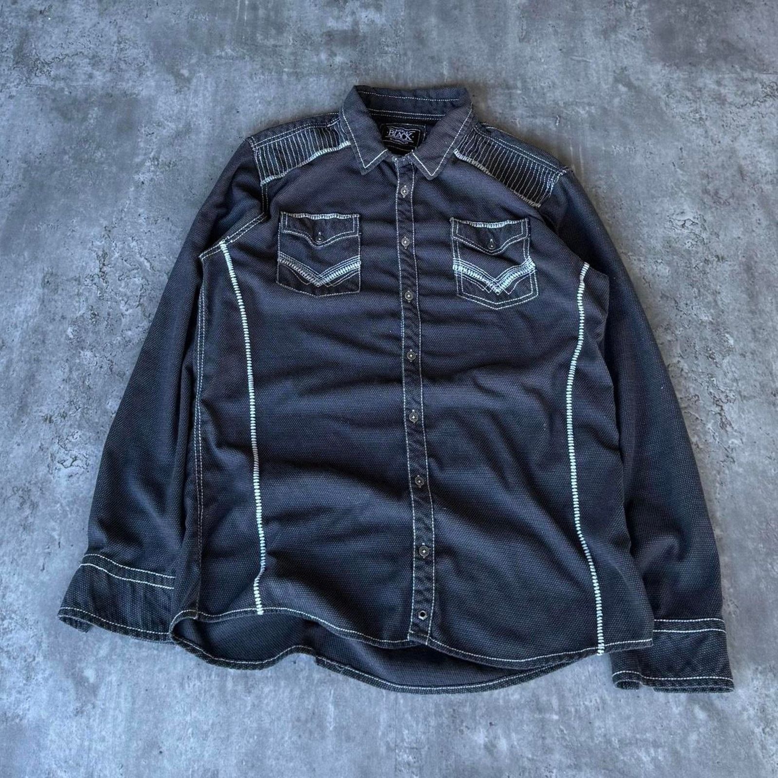 Affliction × Buckle Black × Vintage Vintage Y2K Buckle Black Affliction Style Grunge Opium Shirt Size US XL / EU 56 / 4 - 1 Thumbnail