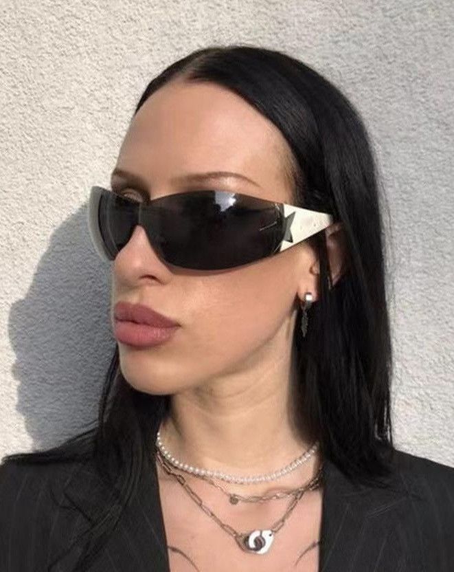 Prada PRADA Sunglassess Star 2004 Star White Ski Shield Mask Fire Size ONE SIZE - 2 Thumbnail