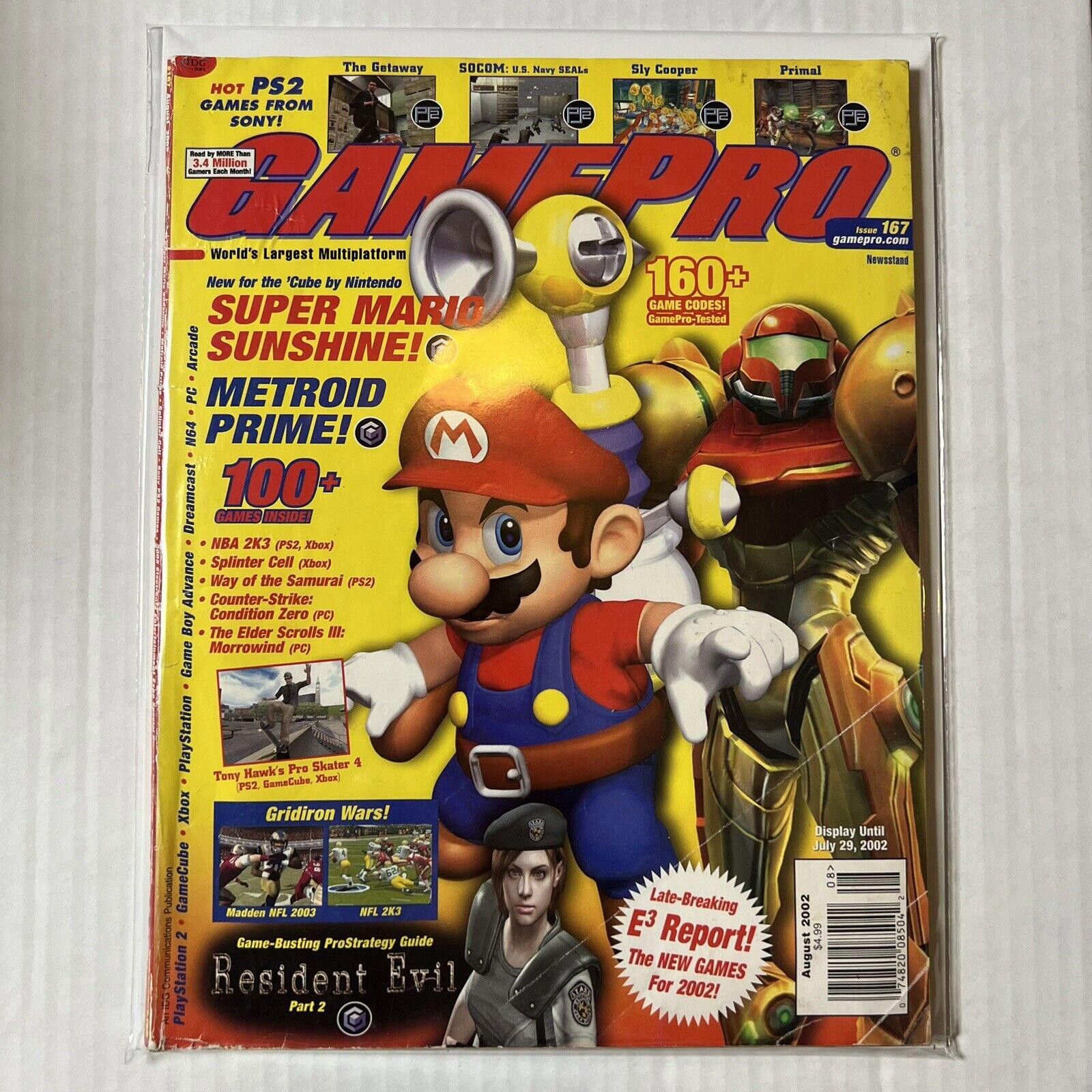 Designer GamePro Magazine Issue #167 AUG 2002 Super Mario w/ Poster ...