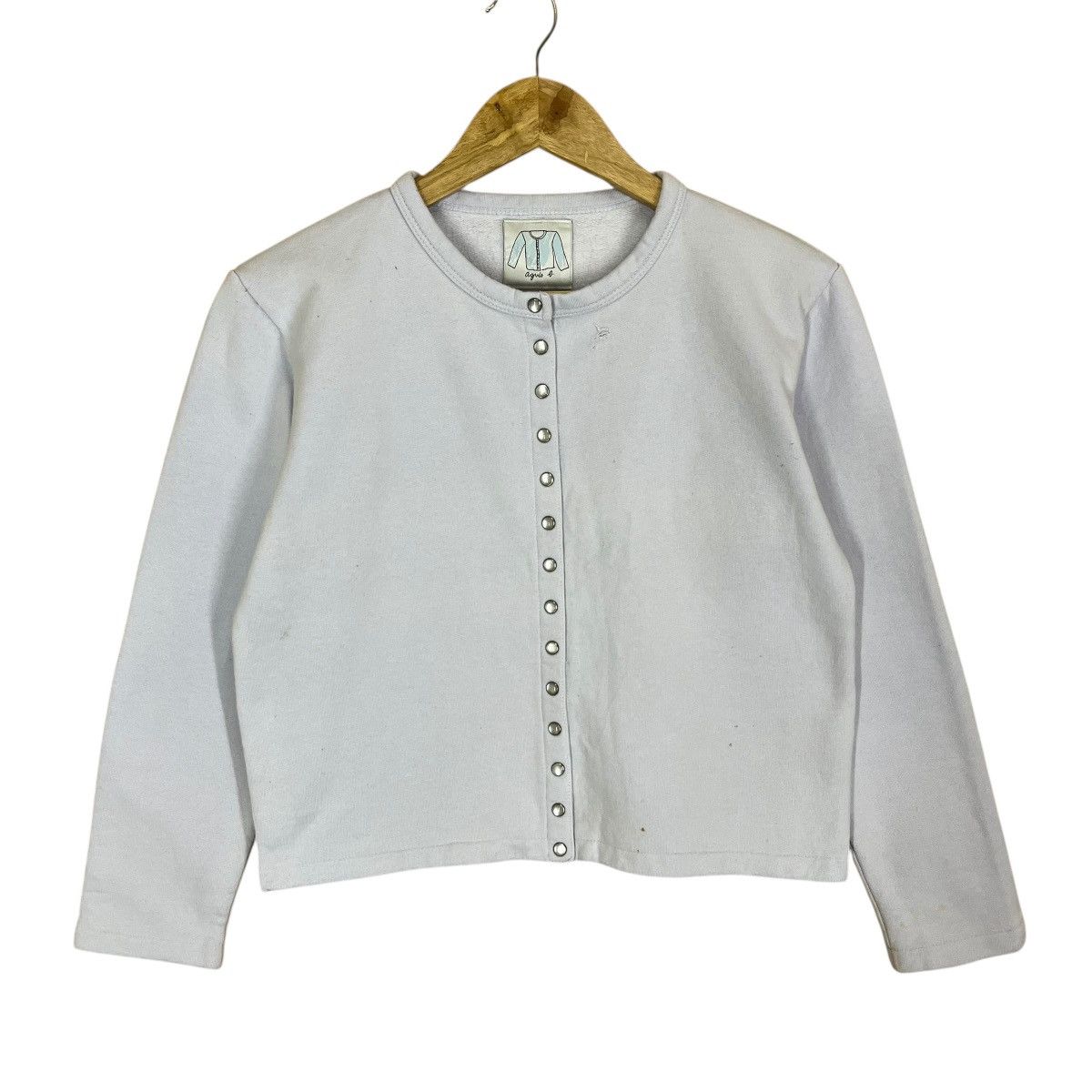 agnes b. Vintage 90s Agnes B Snap Button Up Cardigan Light Purple Size S / US 4 / IT 40 - 1 Thumbnail