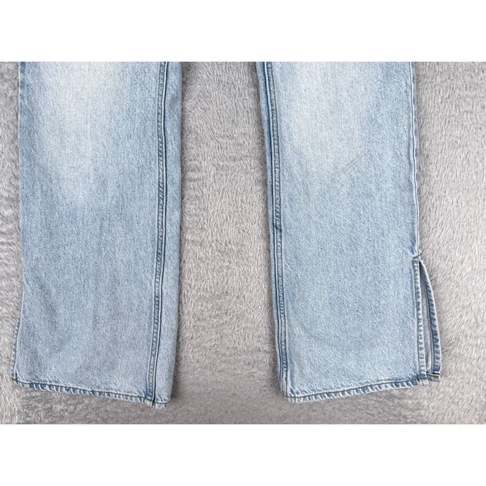 Pacsun Pacsun Women's Flared Jeans 24 Blue Light Denim High Rise Slit 90s Style Size 42" / US 20 - 2 Thumbnail