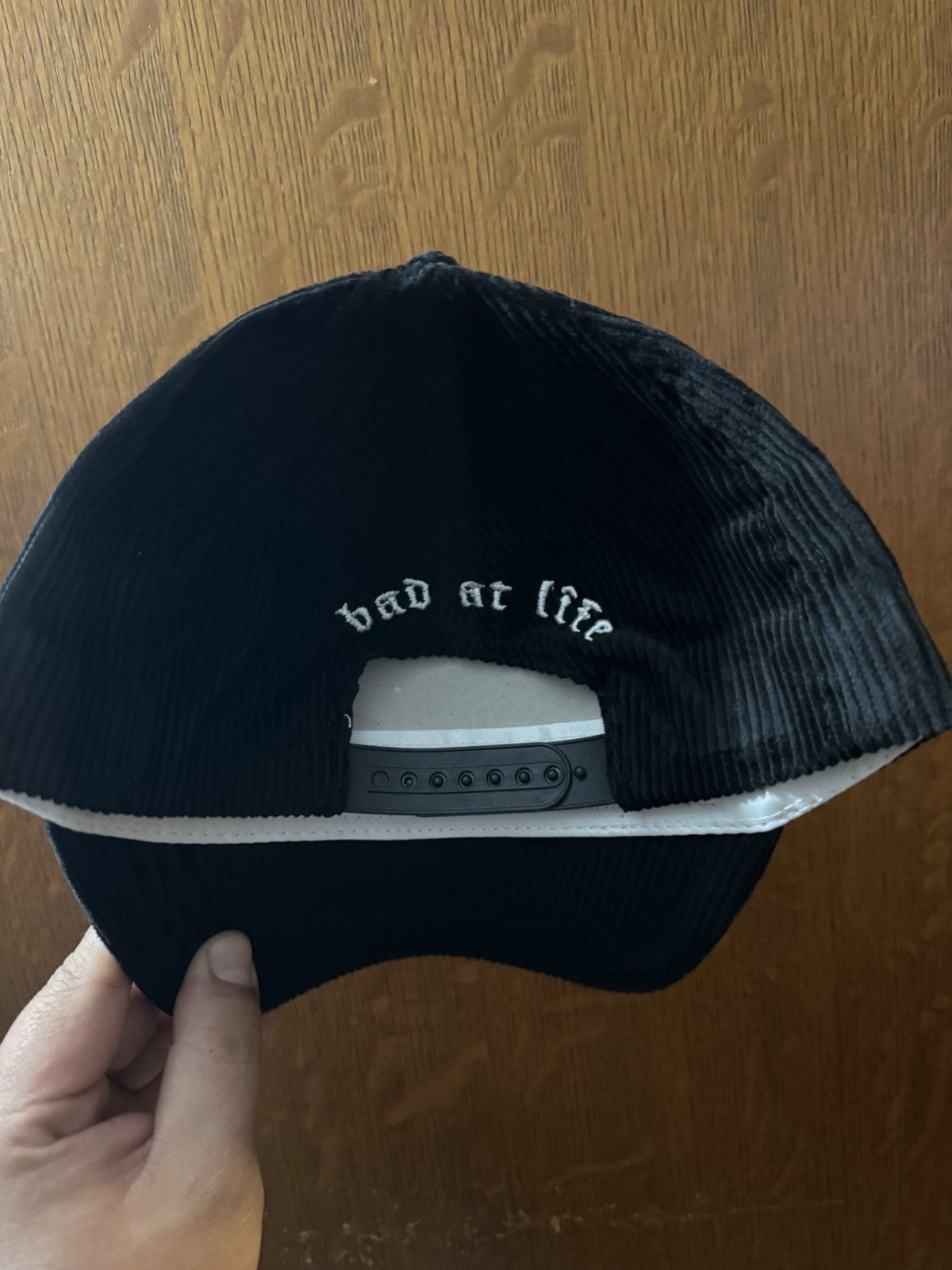 Revenge BAD Bad at Life SnapBack Script Corduroy Black Hat - New Size ONE SIZE - 3 Thumbnail