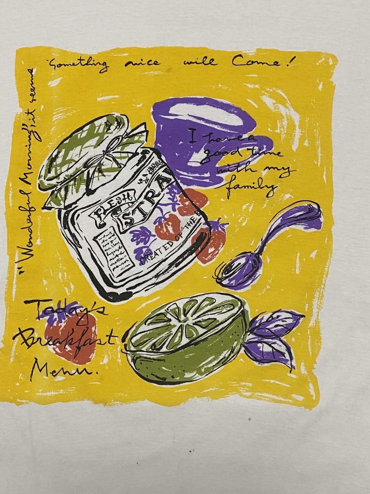 Vintage Vintage Art Potrait The Breakfast Menu Tee Shirt Size US S / EU 44-46 / 1 - 5 Thumbnail