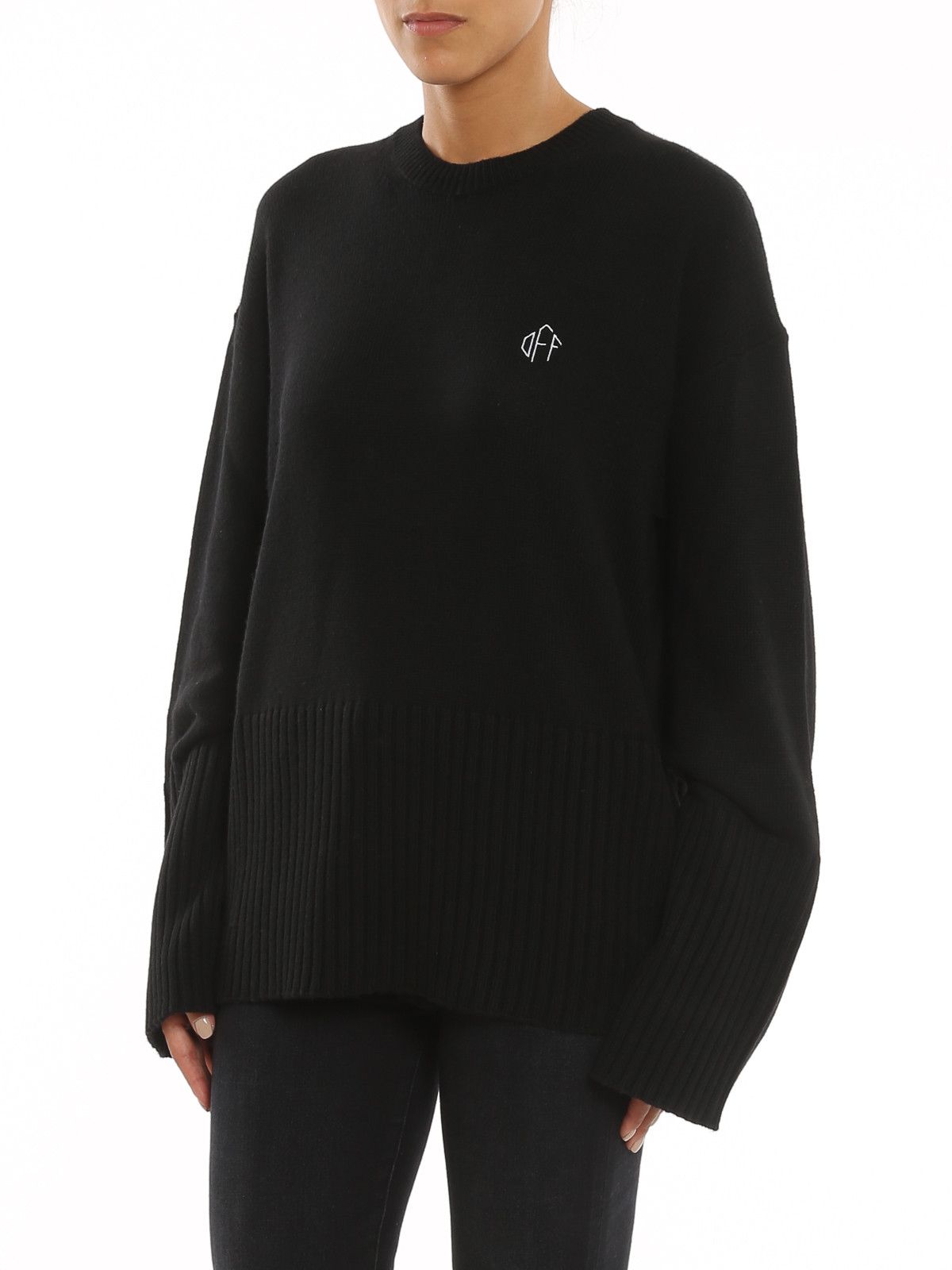 Off-White o1gr1nt0125 Off Basic Crewneck Sweater in Black Size M / US 6-8 / IT 42-44 - 5 Thumbnail