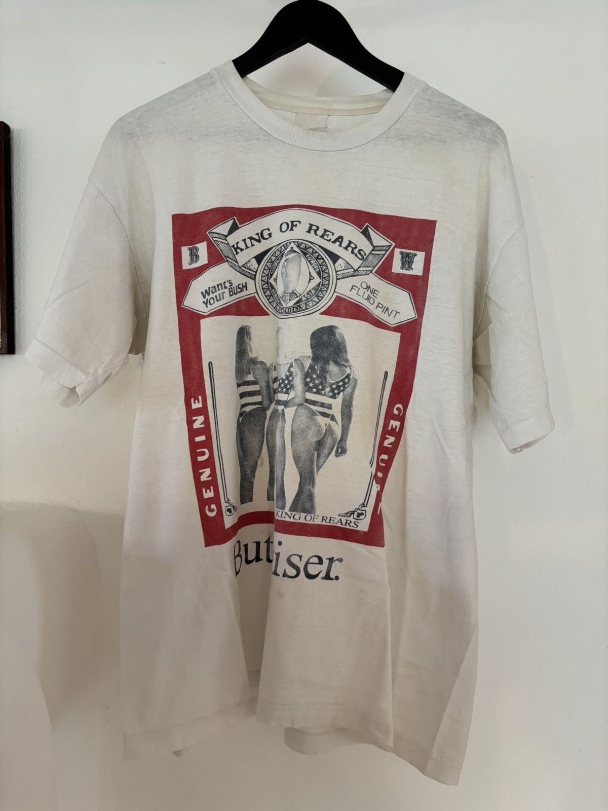 Other Vintage “Buttwiser” Graphic T-Shirt – Distressed Style – L Size US L / EU 52-54 / 3 - 1 Thumbnail