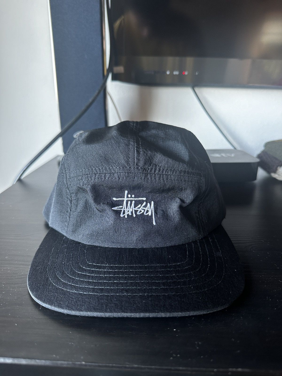 セール！stussy logo 5panel cap black Stussy 5 Panel Cap Black | Grailed