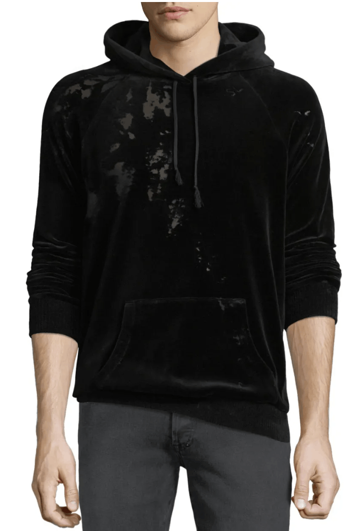 Saint Laurent Paris SAINT LAURENT ANTHONY VACCARELLO BLACK VELVET BURNOUT HOODIE Size US M / EU 48-50 / 2 - 9 Thumbnail