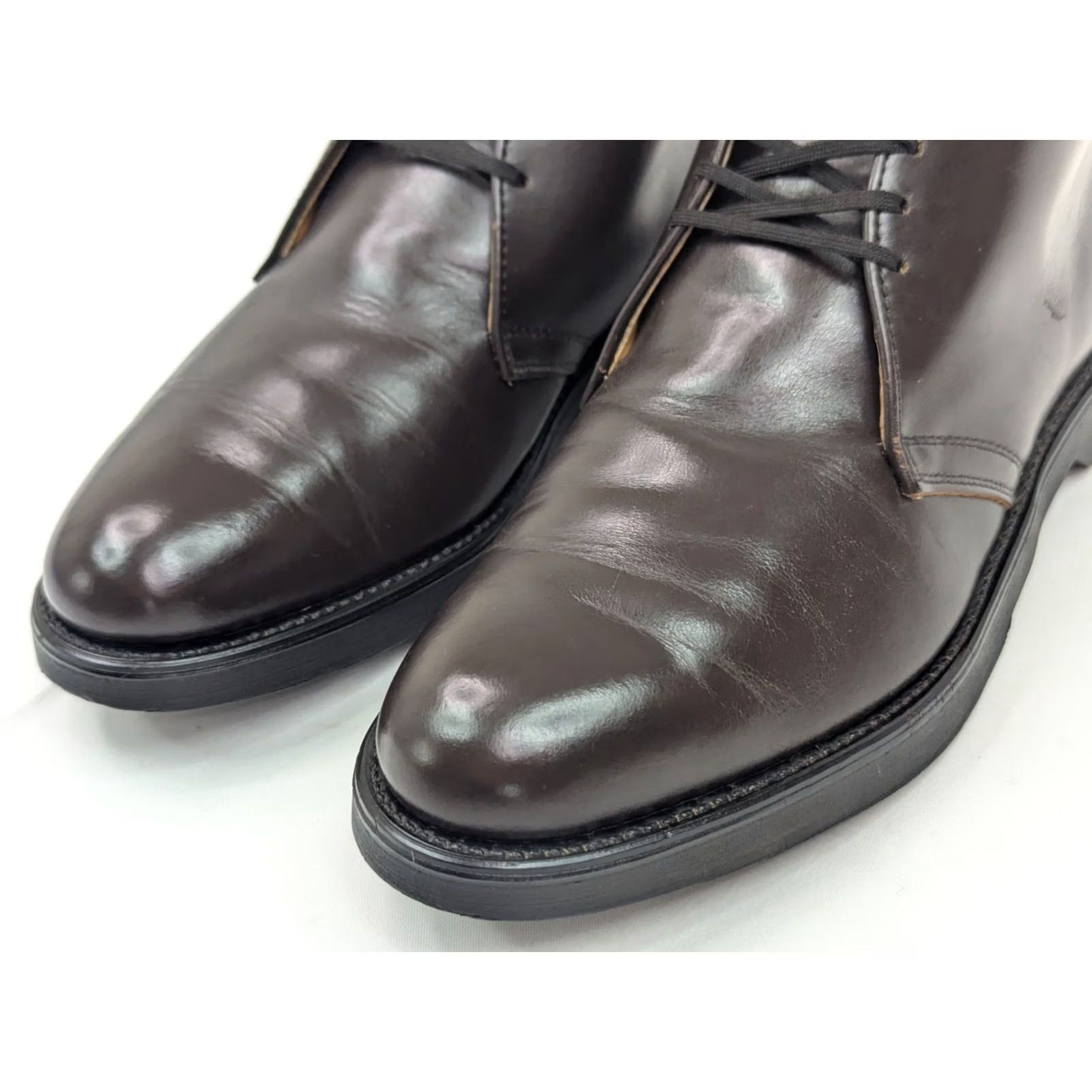 Mason's Mason Chippewa Falls Leather Chukka Boot Men 9D Burgundy Leather Cush n Crepe Autumn Fall Casual Workwear USA Theme 1960s Vintage Mens Boots Size US 9 / EU 42 - 7 Thumbnail