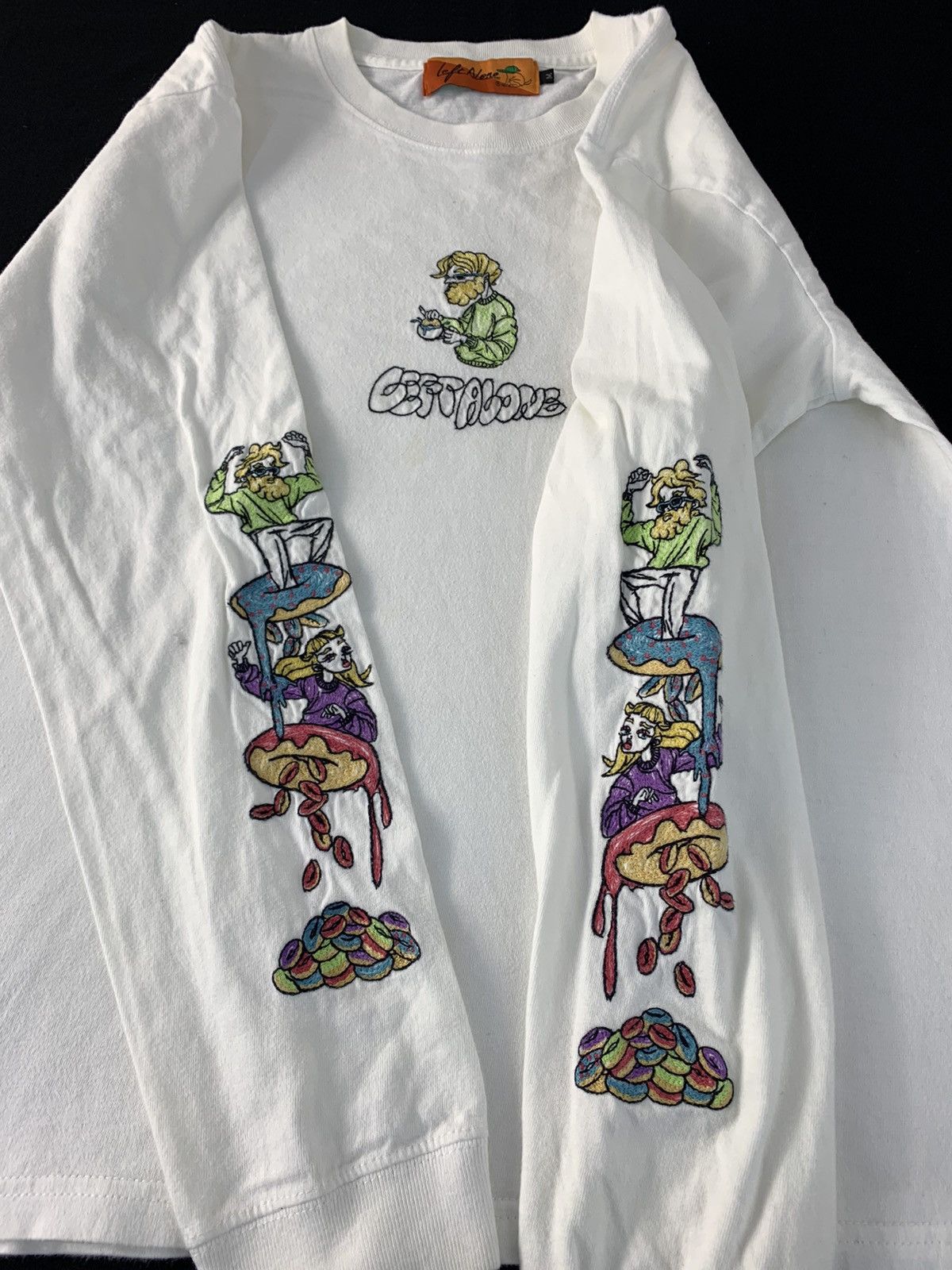 Japanese Brand Left Alone Embroidery Logo Side Tape Sleeve Donut Tee Size US M / EU 48-50 / 2 - 5 Thumbnail