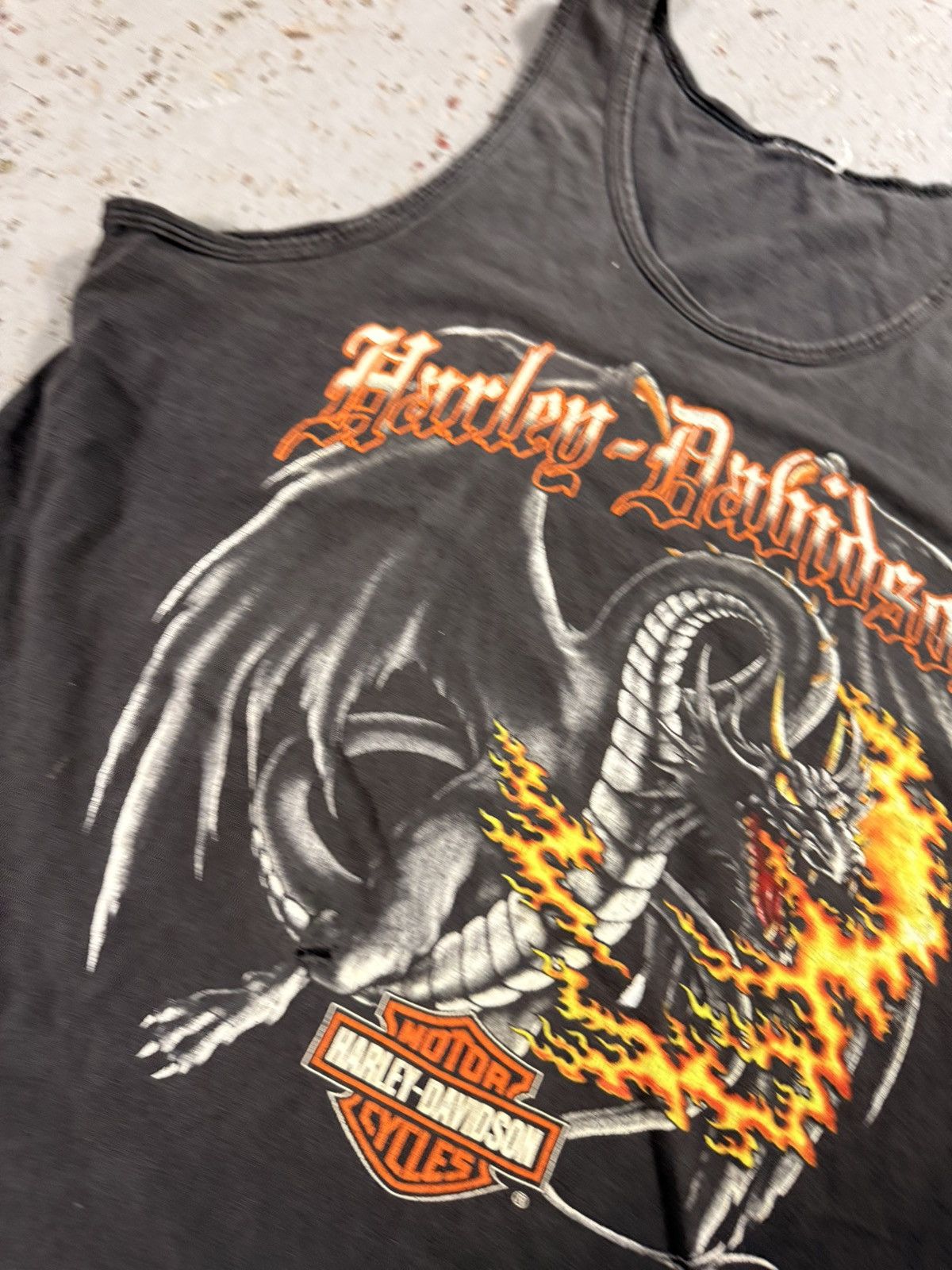 Harley Davidson Vintage Distressed Sun Faded Harley Davidson Dragon Tank Top Size US L / EU 52-54 / 3 - 6 Thumbnail
