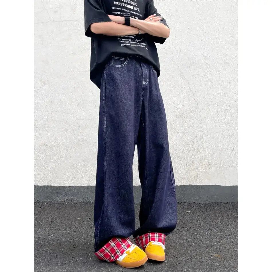Japanese Brand Retro loose wide leg patchwork jeans Size US 32 / EU 48 - 3 Thumbnail