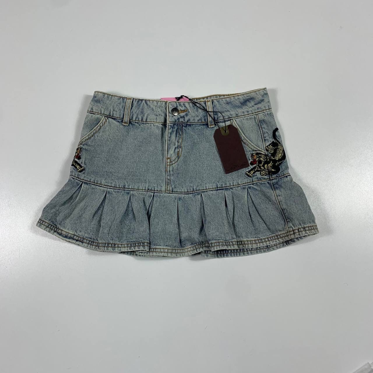 Christian Audigier × Ed Hardy × Vintage vintage 90s PANTHER PROWL PLEATED SKIRT ed hardy y2k Size 31" - 8 Thumbnail