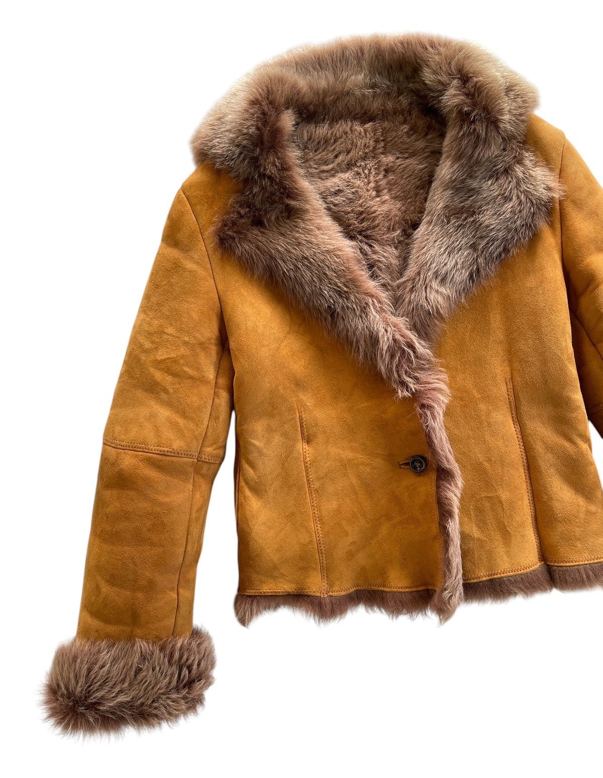 Vintage Cerchio Lambskin Suede Leather Fur Jacket Size M / US 6-8 / IT 42-44 - 5 Thumbnail