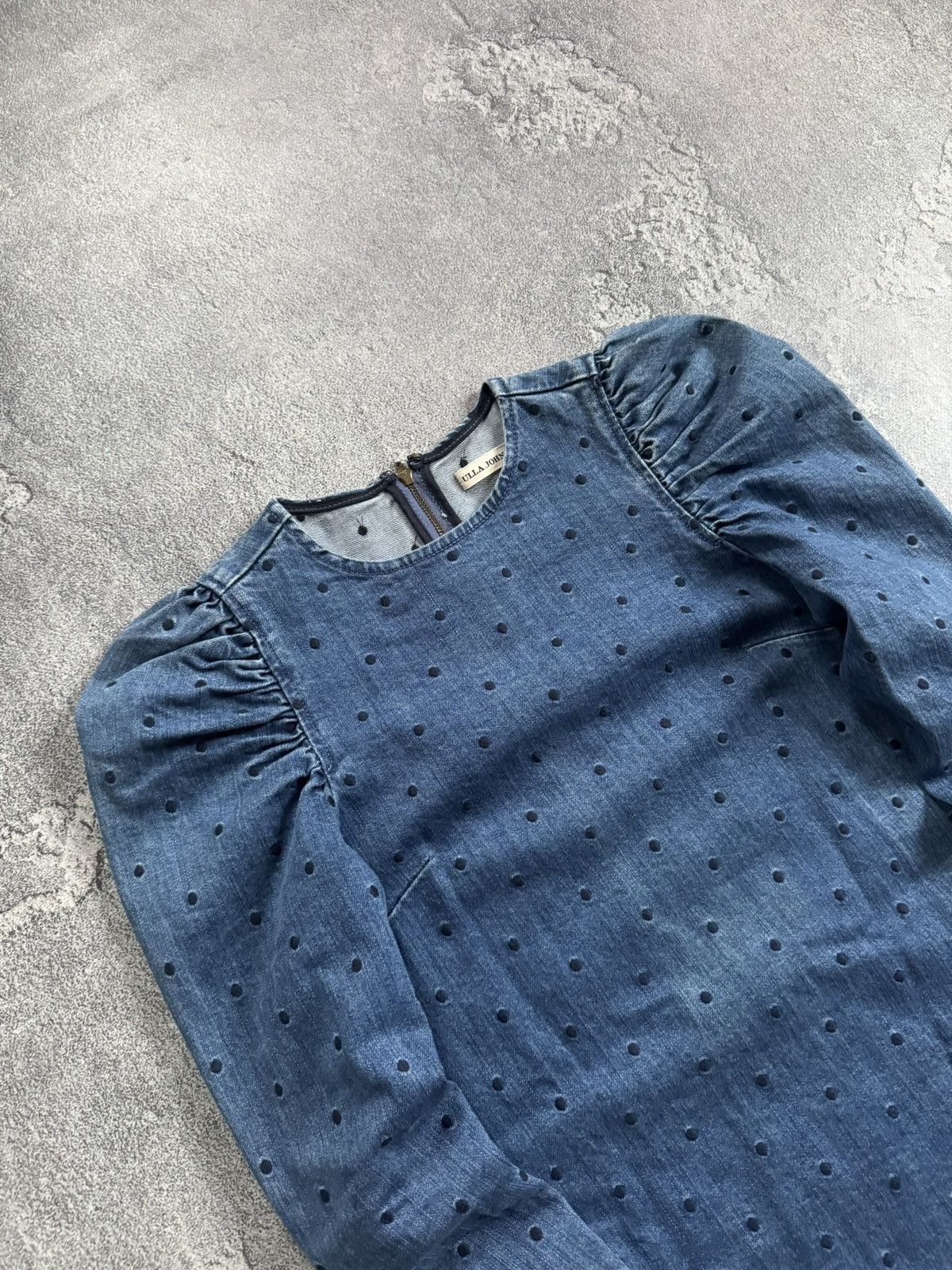 Ulla Johnson Ulla Johnson Lyna 0size denim dotted dress 👗 blue Size XS / US 0-2 / IT 36-38 - 4 Thumbnail