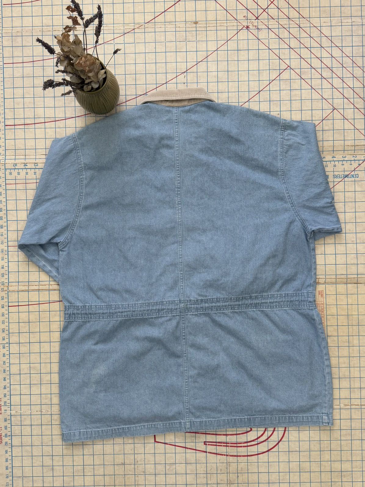 Jantzen × Vintage Vintage Jantzen Denim Chore Coat Barn Jacket Faded Denim Blu Size XL / US 12-14 / IT 48-50 - 14 Thumbnail