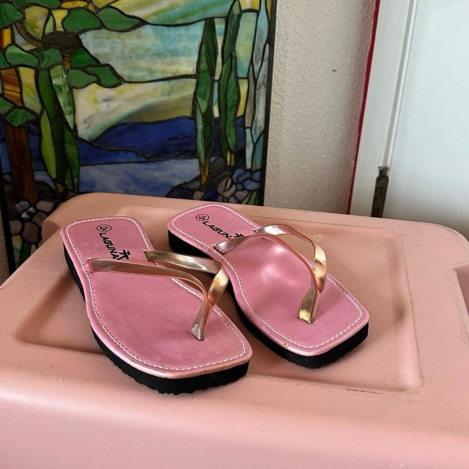 Other laguna pink metallic flip flop sandals shoes Size US 8 / IT 38 - 1 Thumbnail