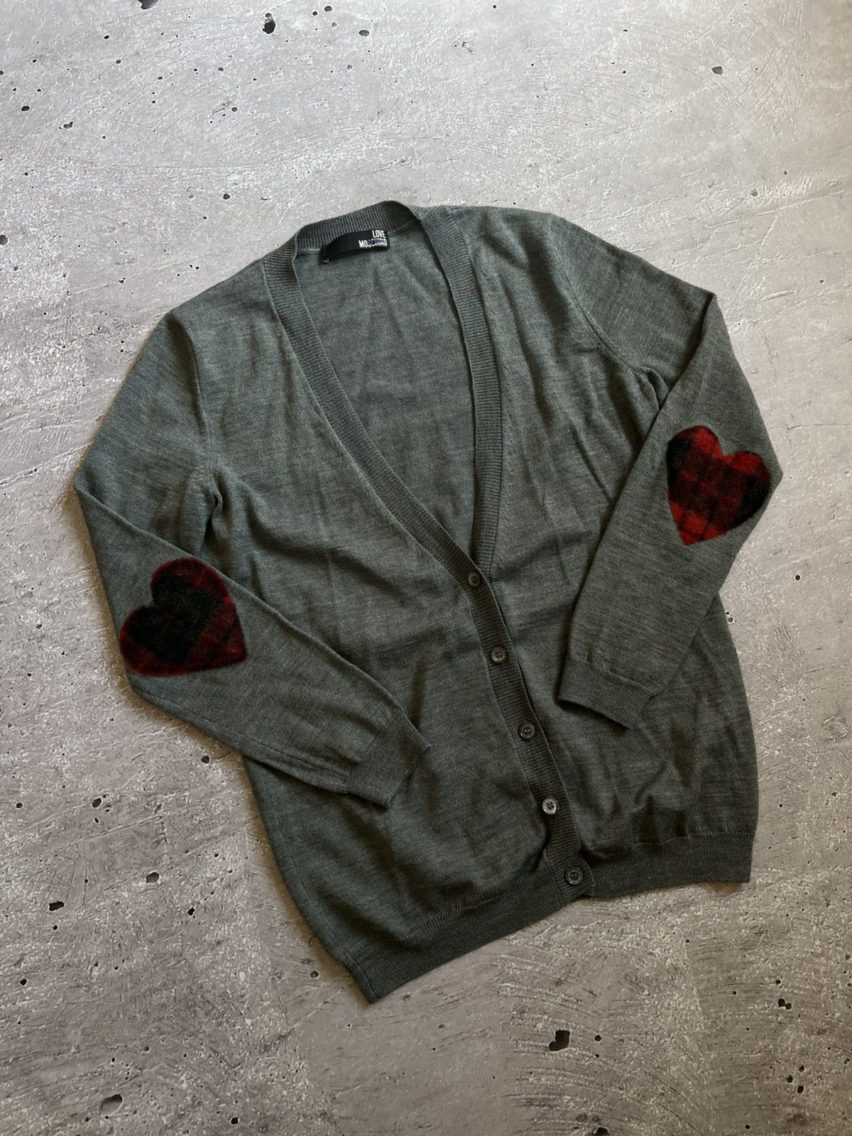 Love Moschino LOVE MOSCHINO Cardigans GrayxRed Rare Size 44 Size M / US 6-8 / IT 42-44 - 1 Thumbnail