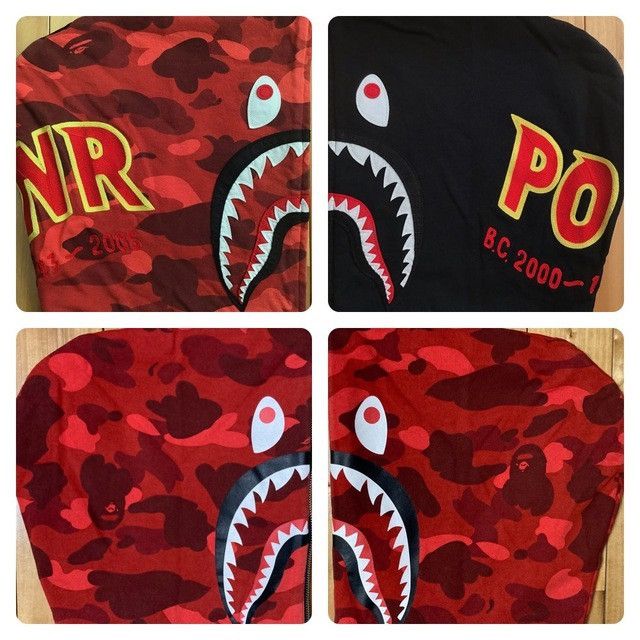 Bape 🔥Reversible🔥 Shark full zip hoodie Red camo a bathing ape Size US L / EU 52-54 / 3 - 7 Thumbnail