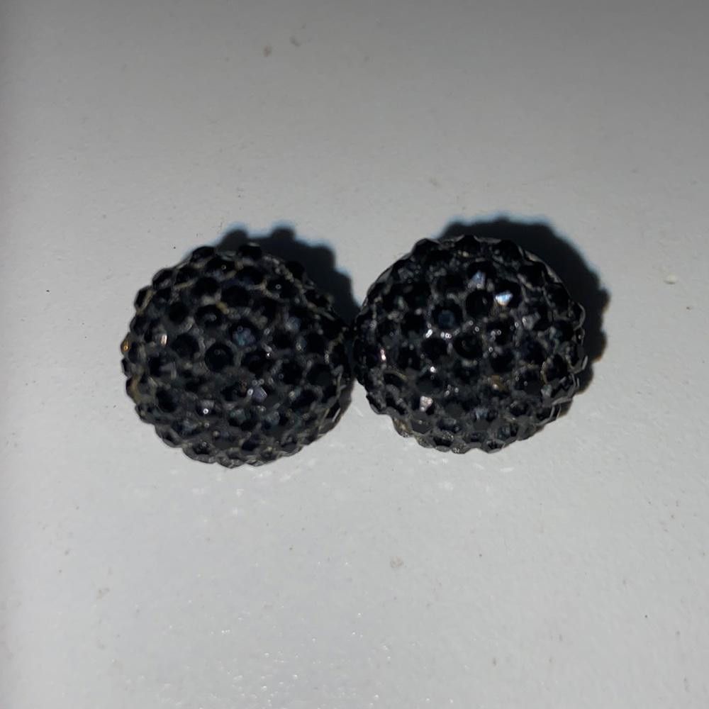 Designer Oversized Black Rhinestone Earrings Size ONE SIZE - 2 Thumbnail