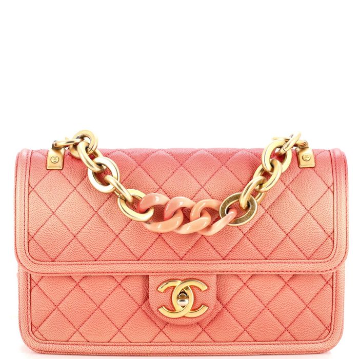 Chanel Sunset On The Sea Flap Bag Quilted Caviar Medium